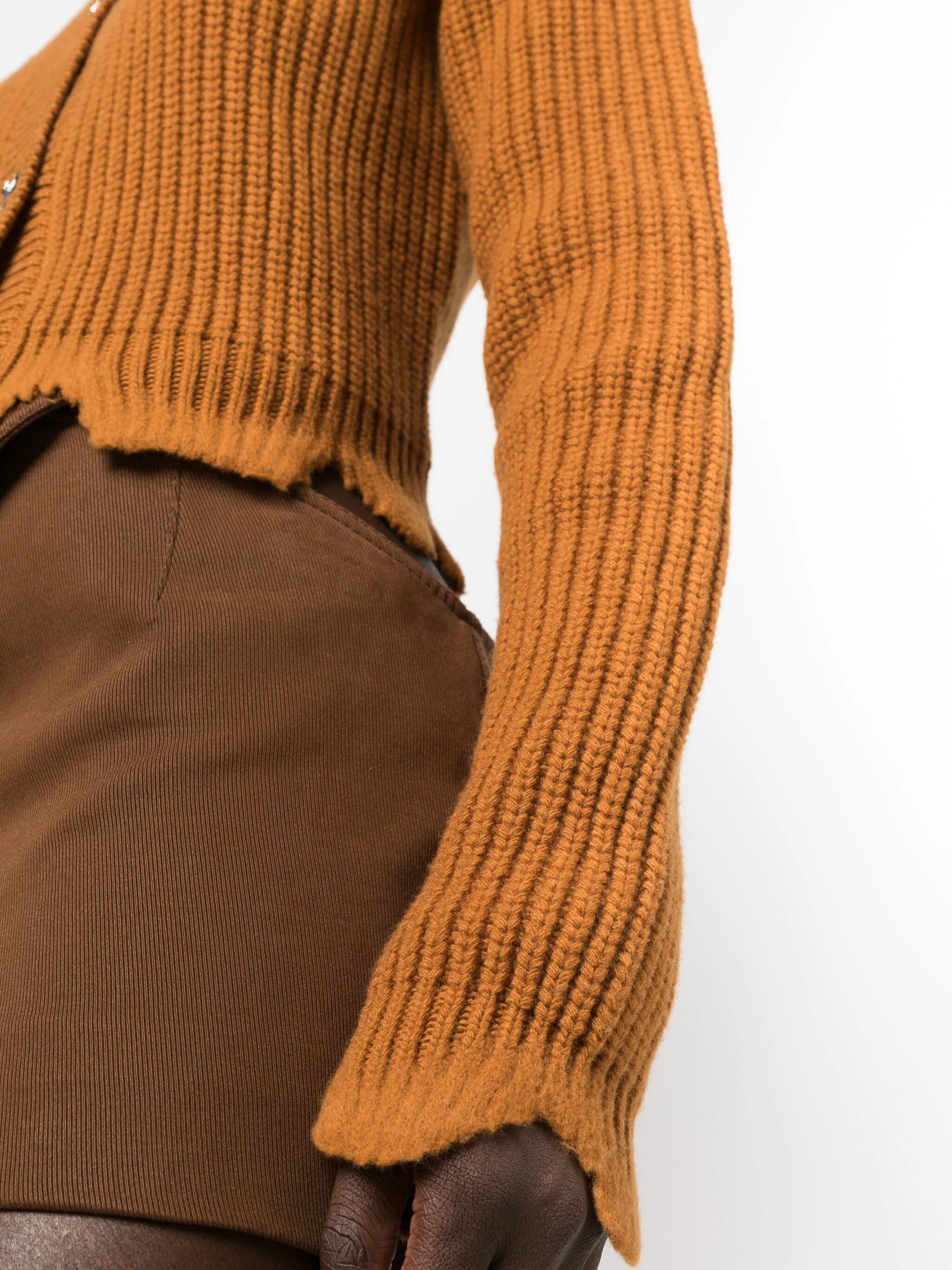 distressed wool cardigan