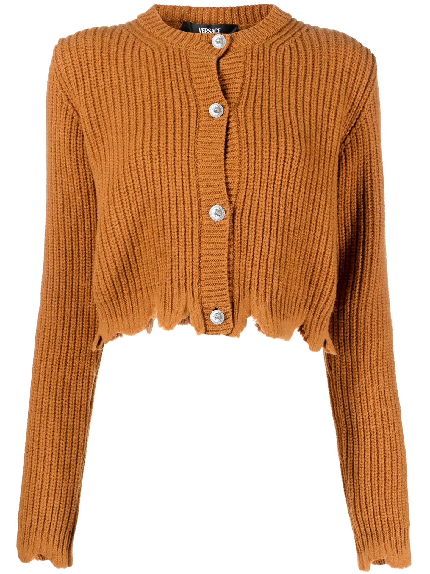 distressed wool cardigan