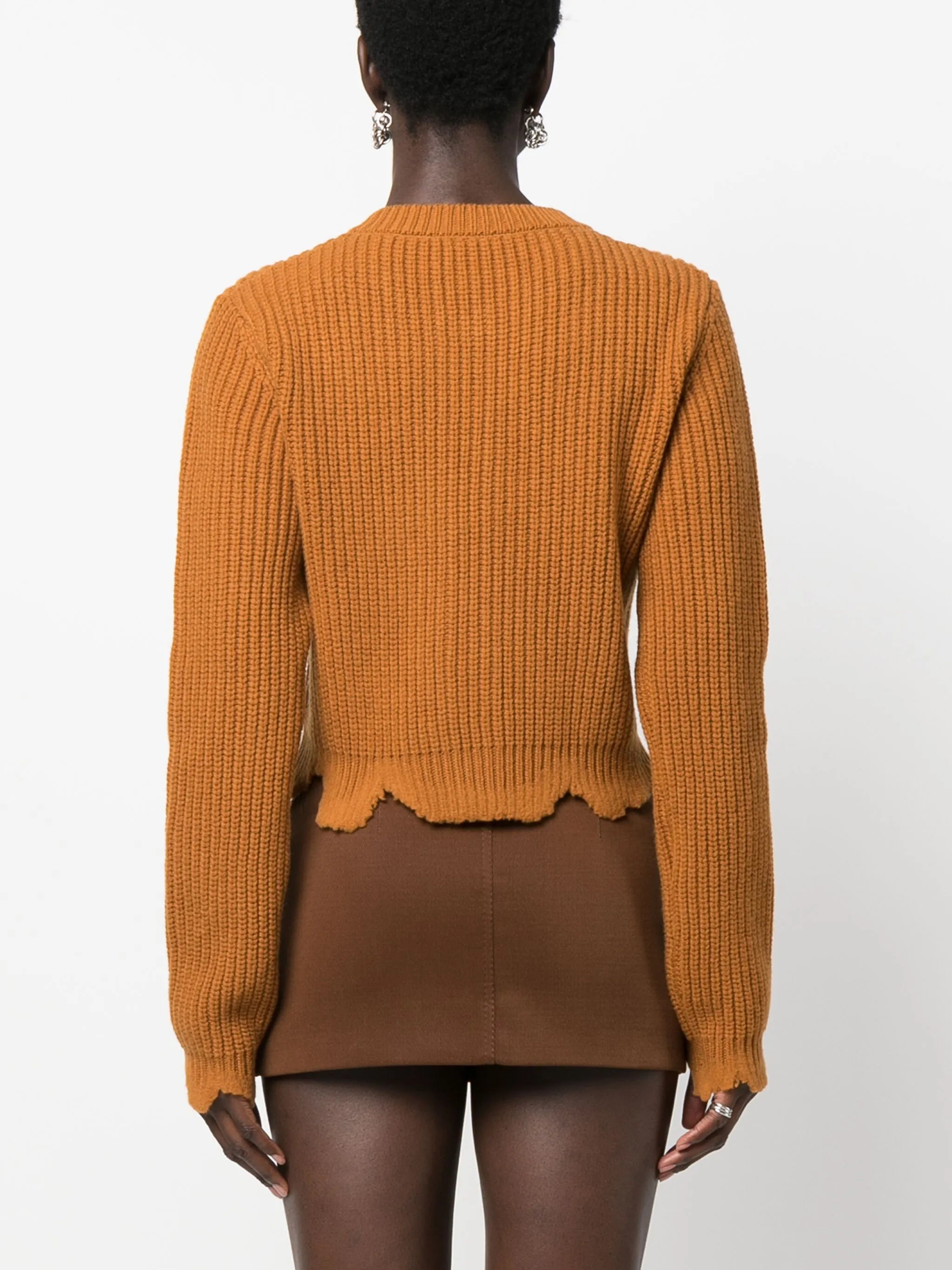distressed wool cardigan
