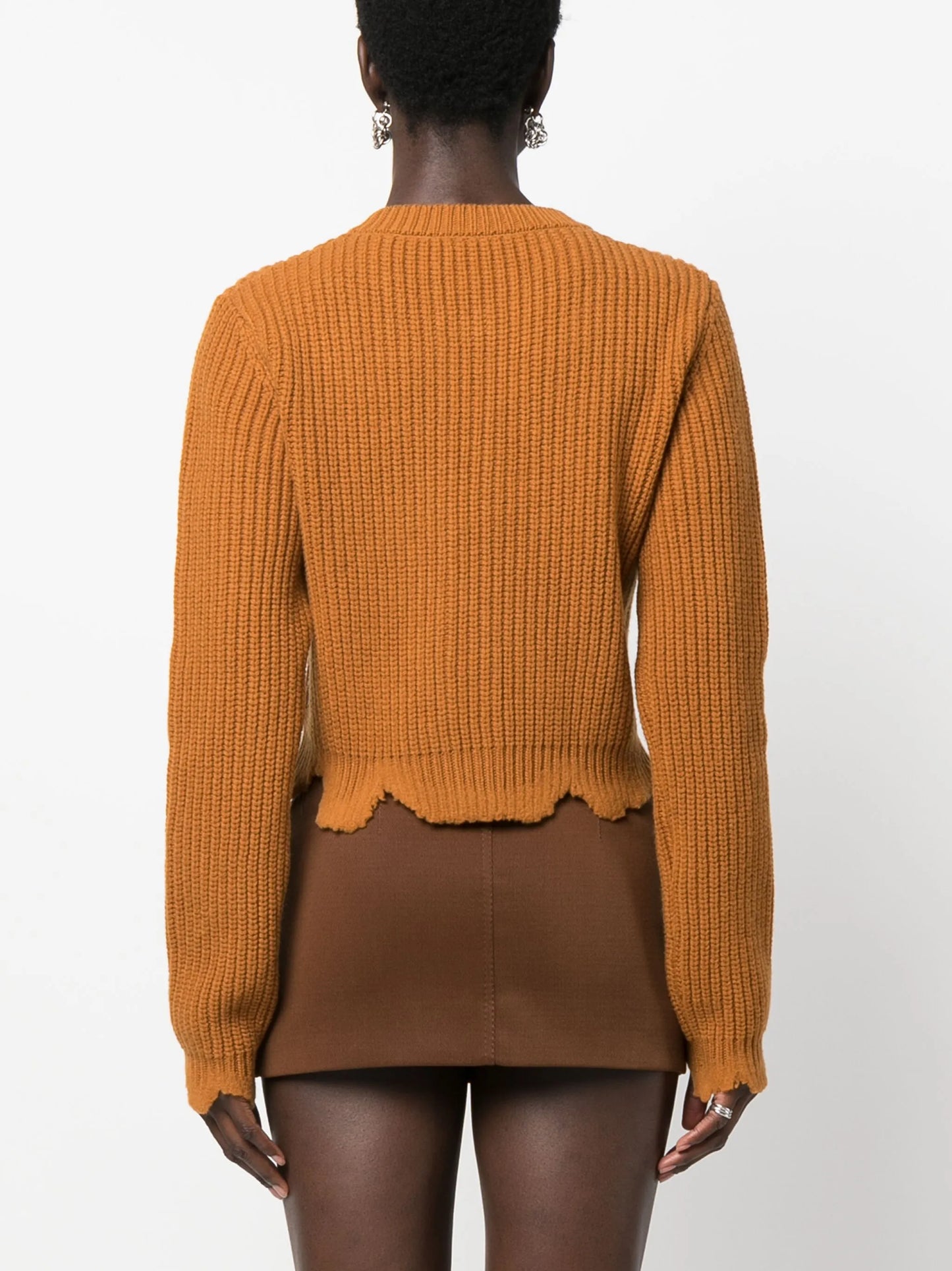 distressed wool cardigan