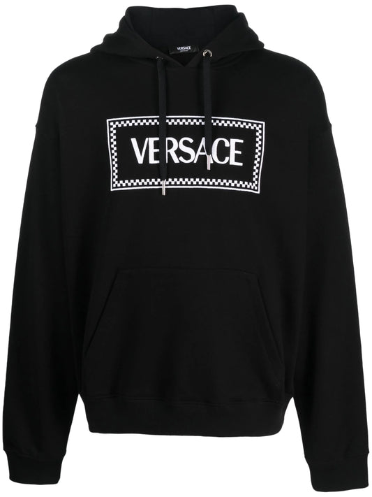 90s Vintage logo-embroidered hoodie
