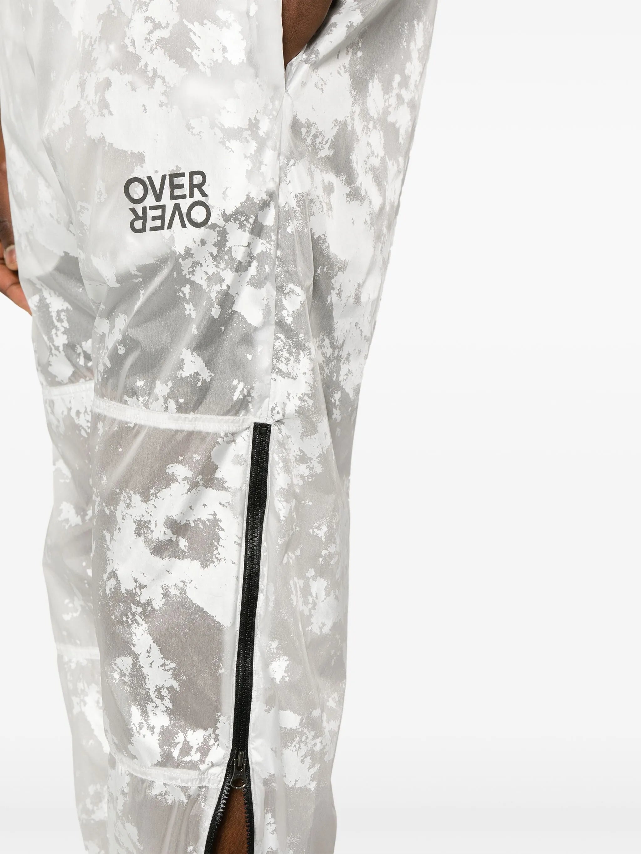 foil-print drawstring track pants