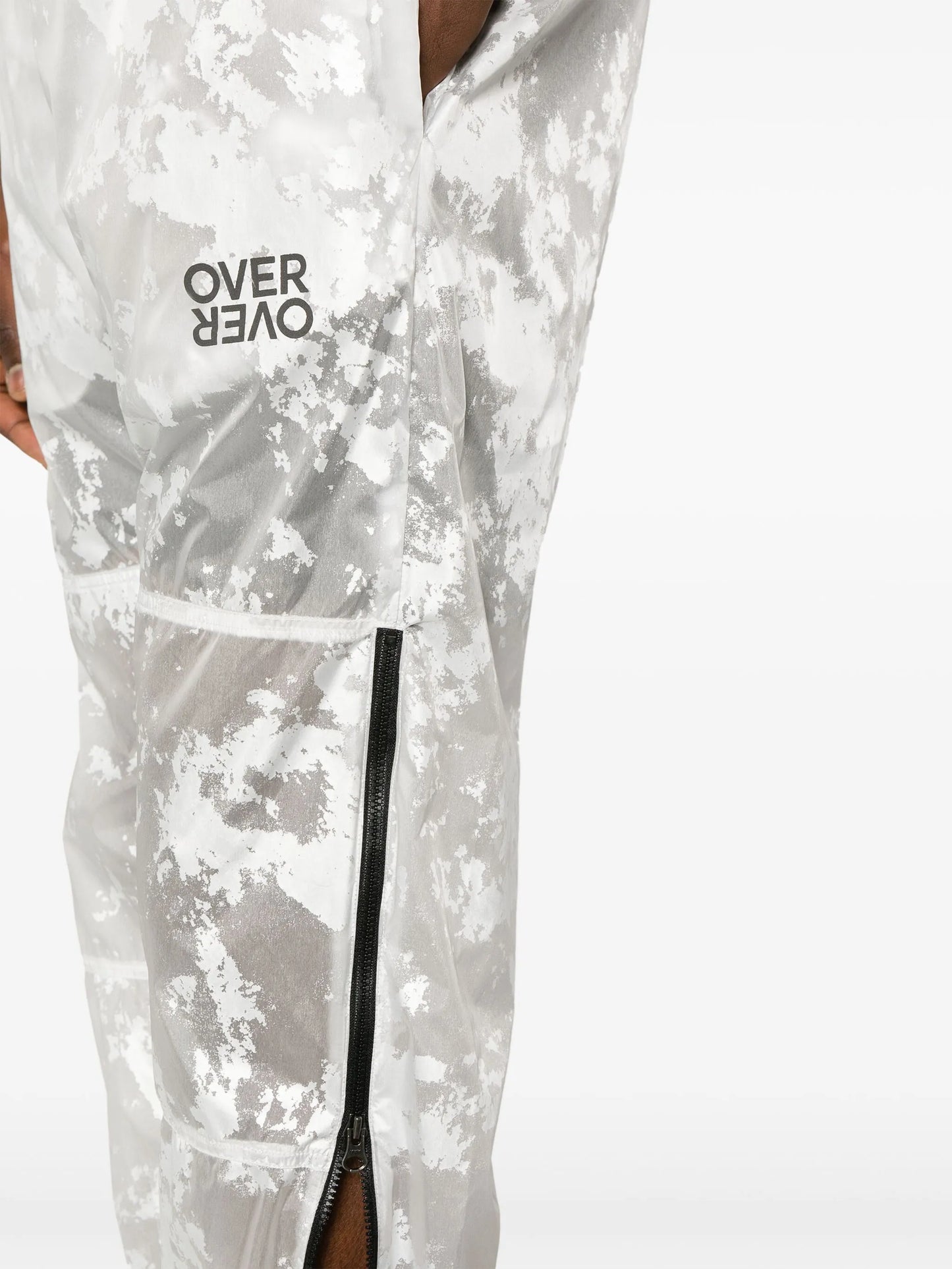 foil-print drawstring track pants