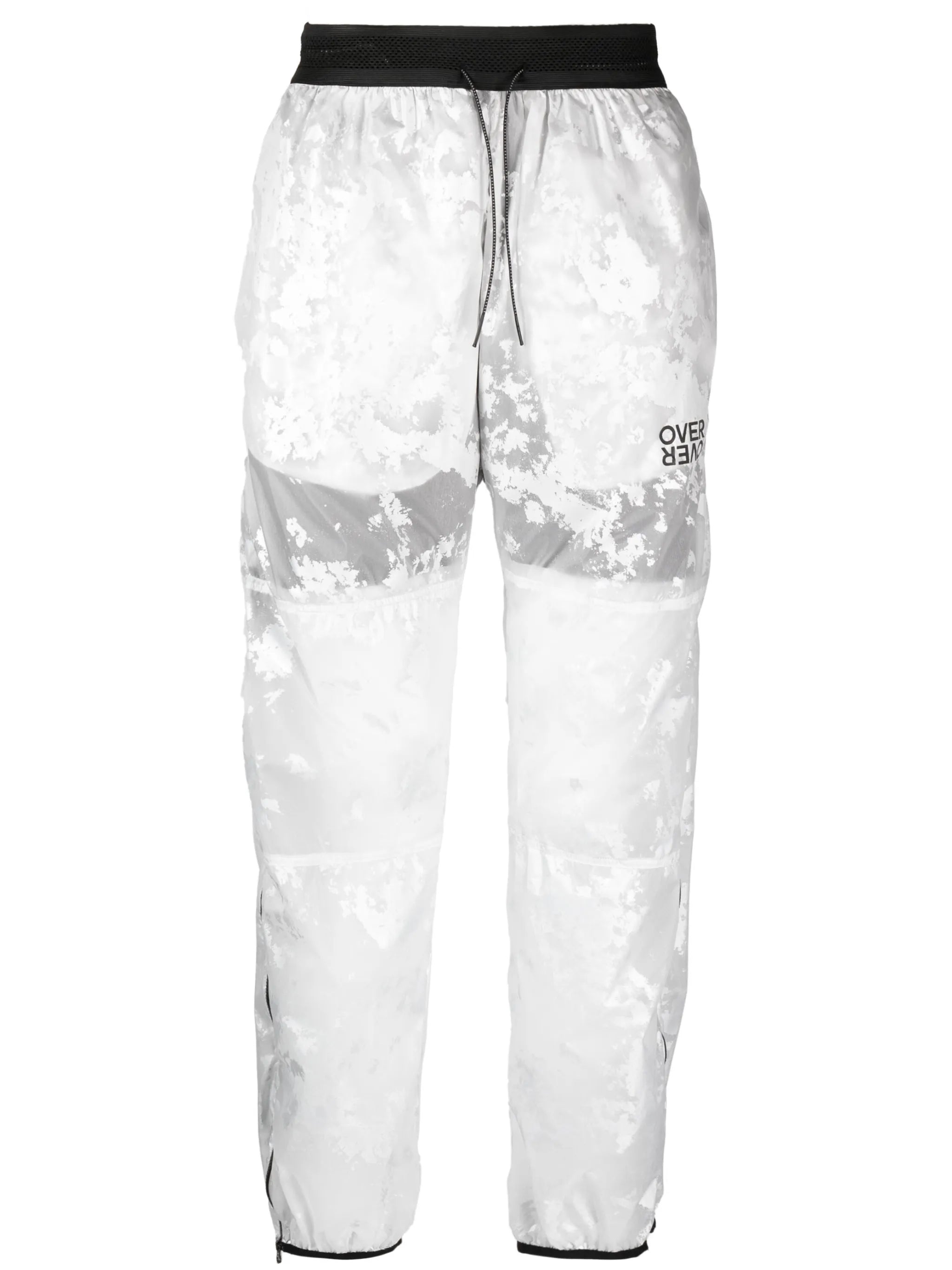 foil-print drawstring track pants