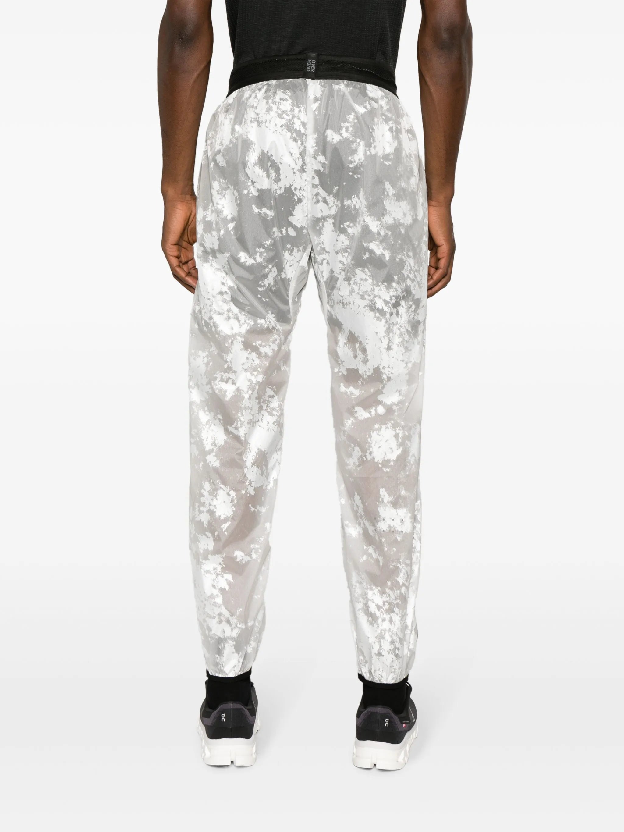 foil-print drawstring track pants