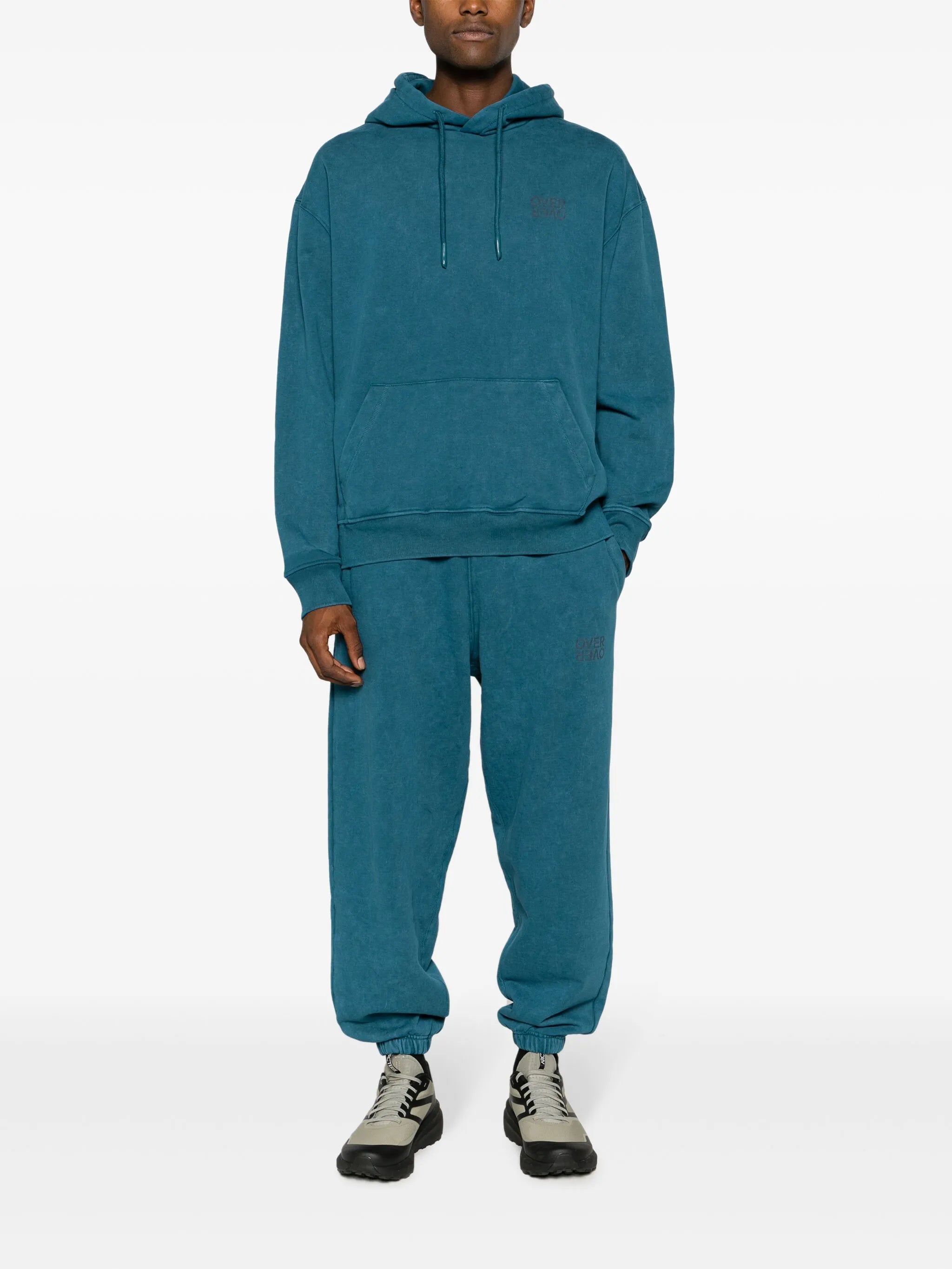 logo-print cotton jersey hoodie