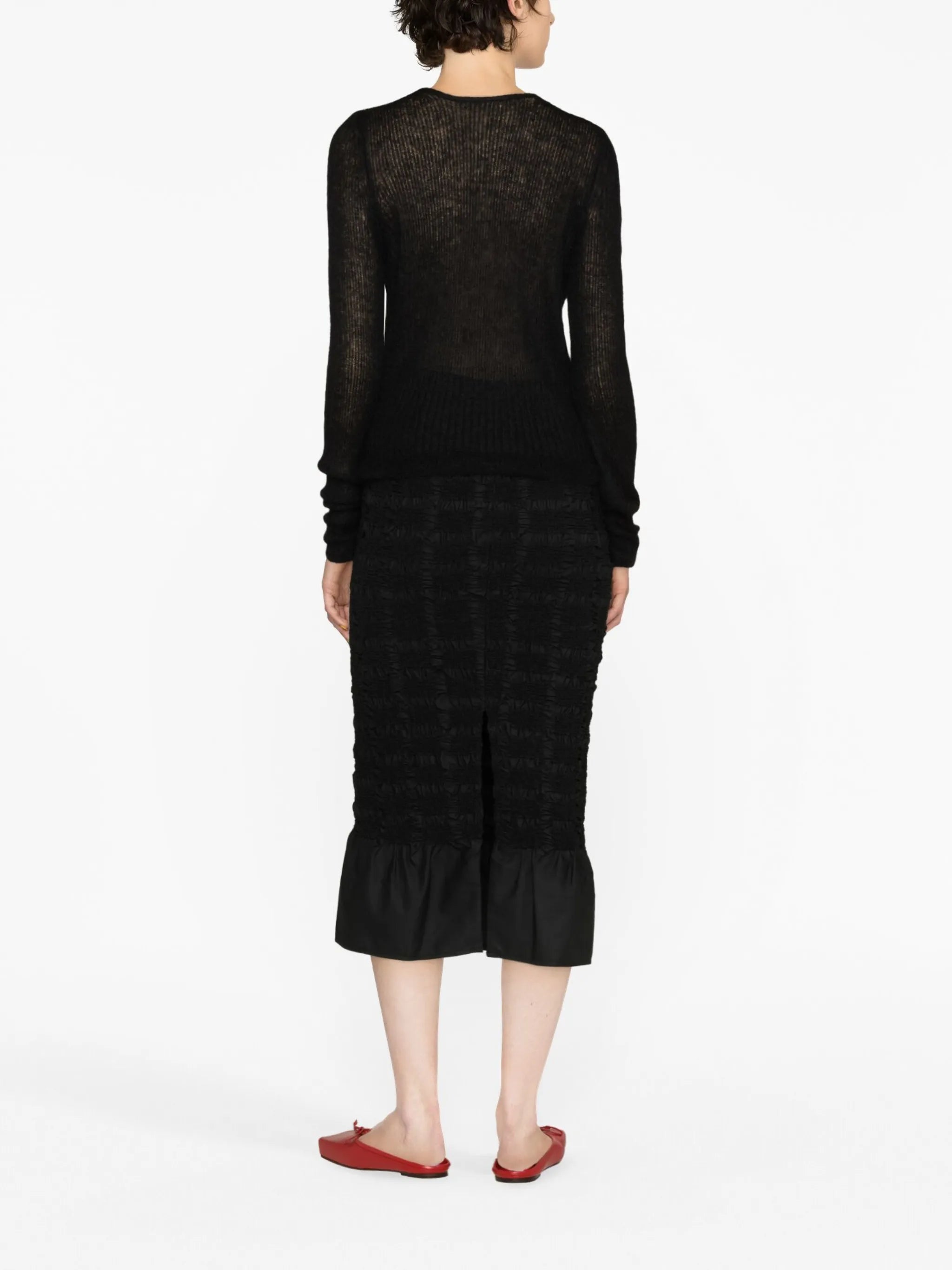 Ugne smocked midi skirt