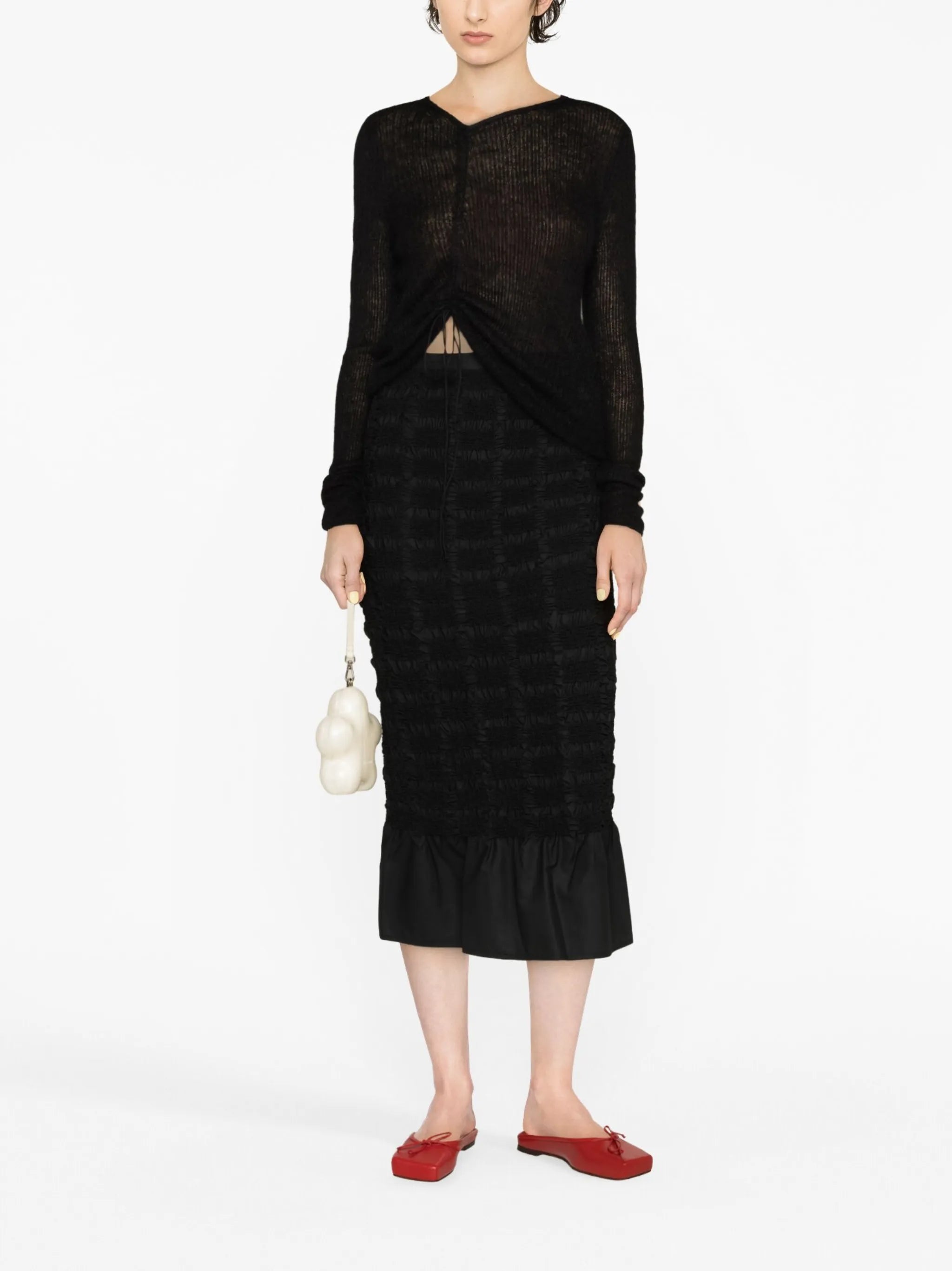 Ugne smocked midi skirt