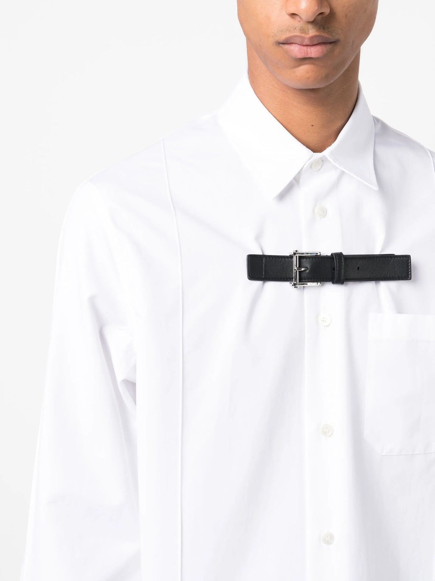 buckle-detail cotton shirt