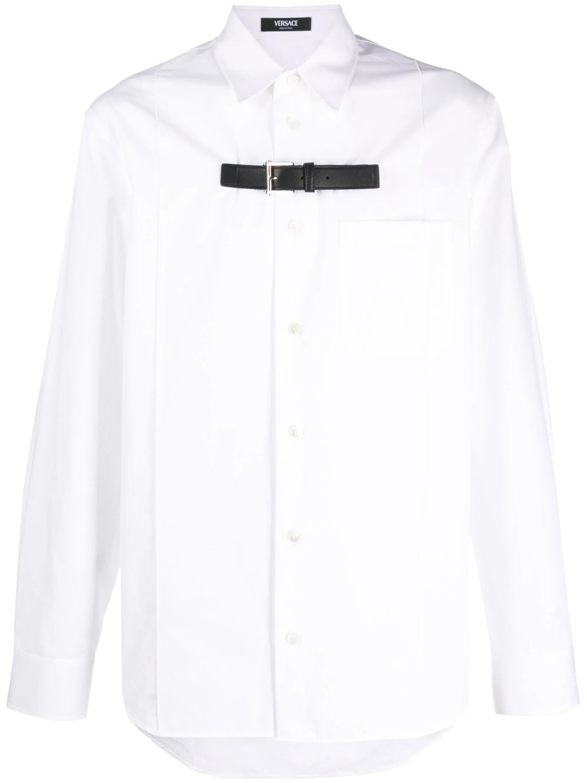 buckle-detail cotton shirt