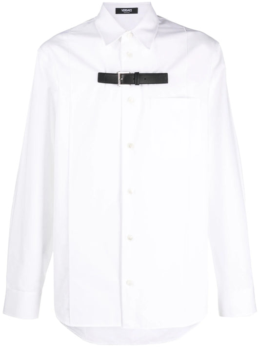 buckle-detail cotton shirt