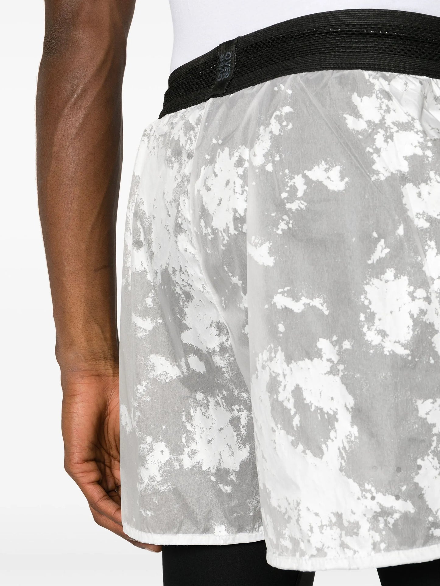 logo-print layered shorts
