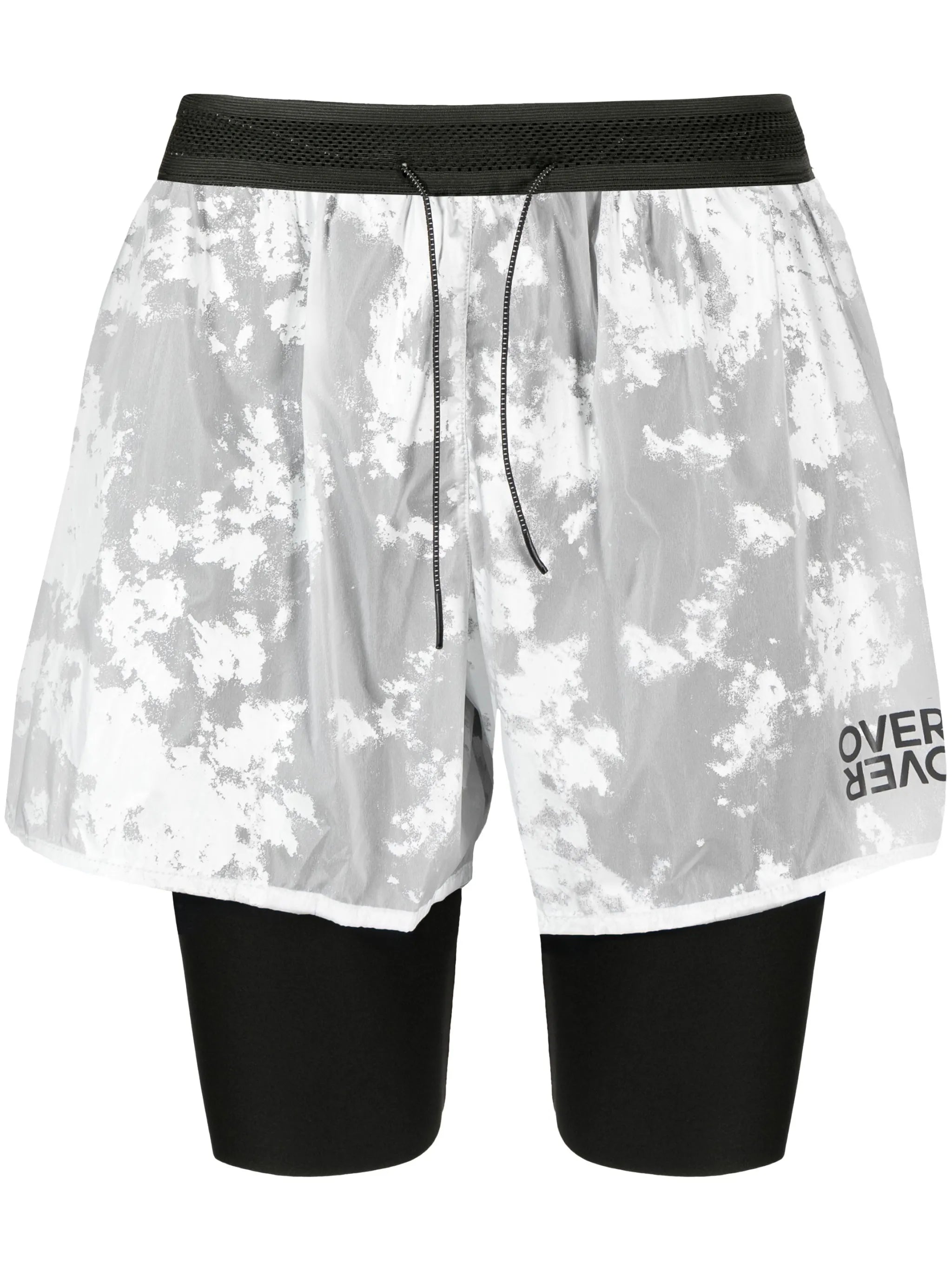 logo-print layered shorts