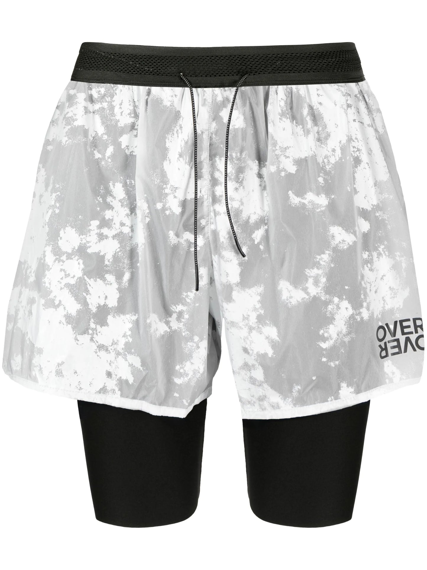 logo-print layered shorts