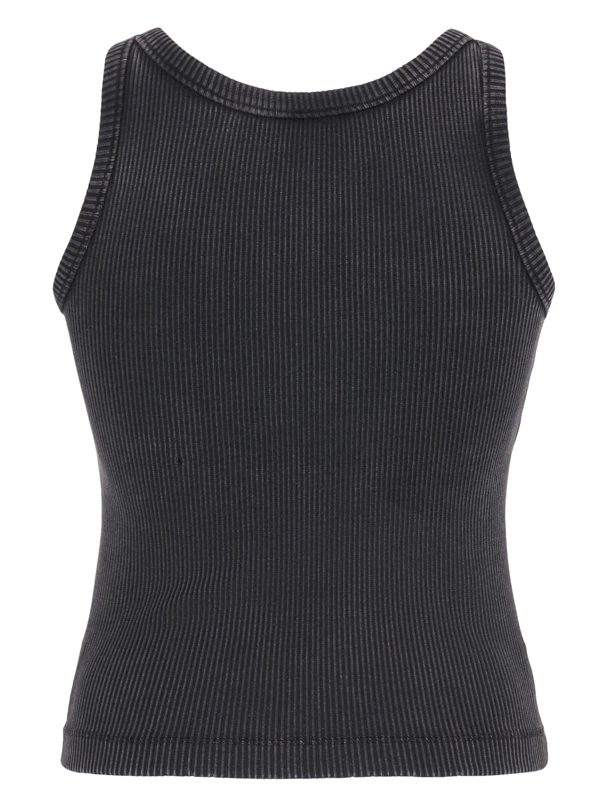 logo-appliqué ribbed tank top