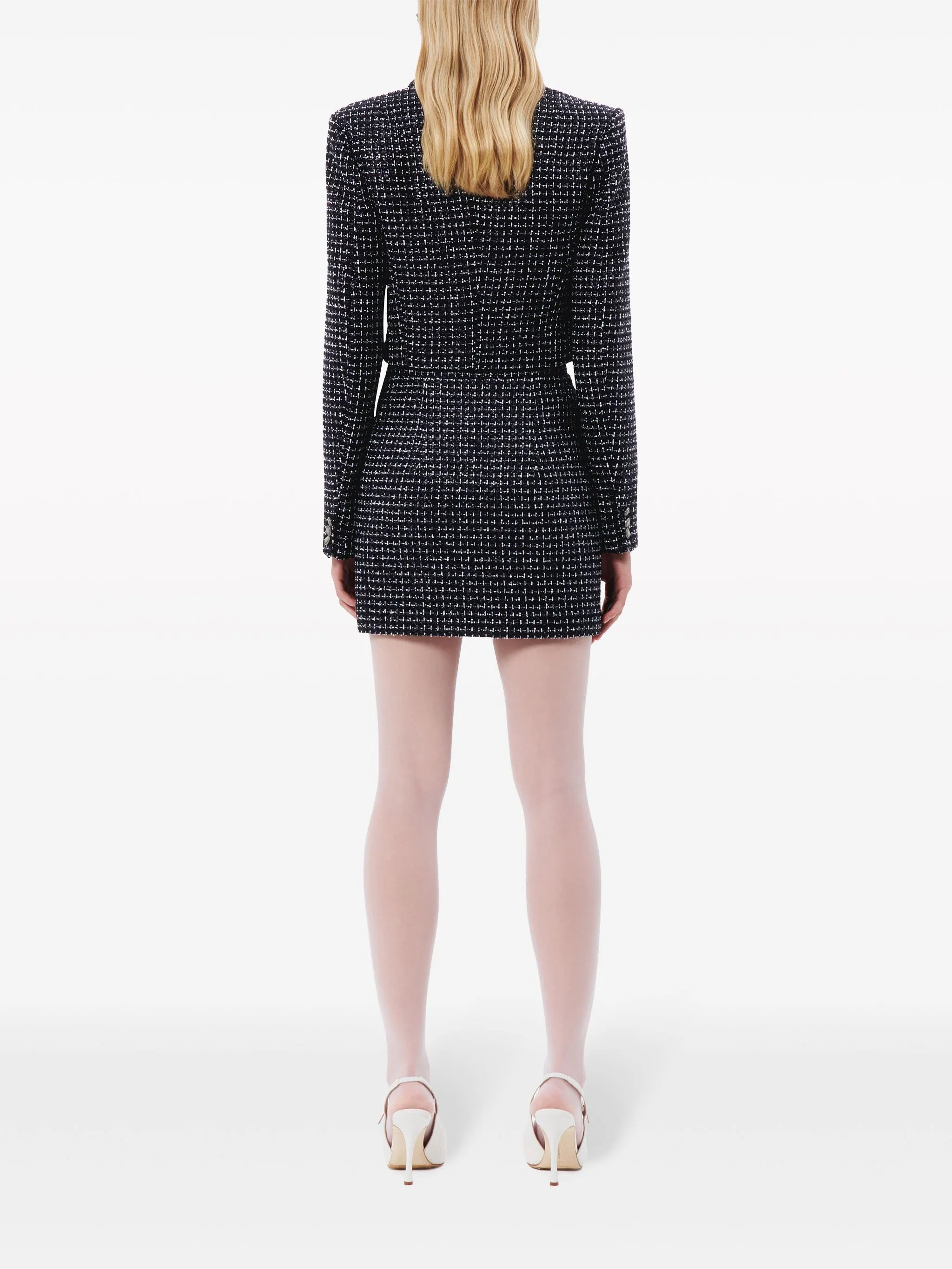 checked tweed mini skirt