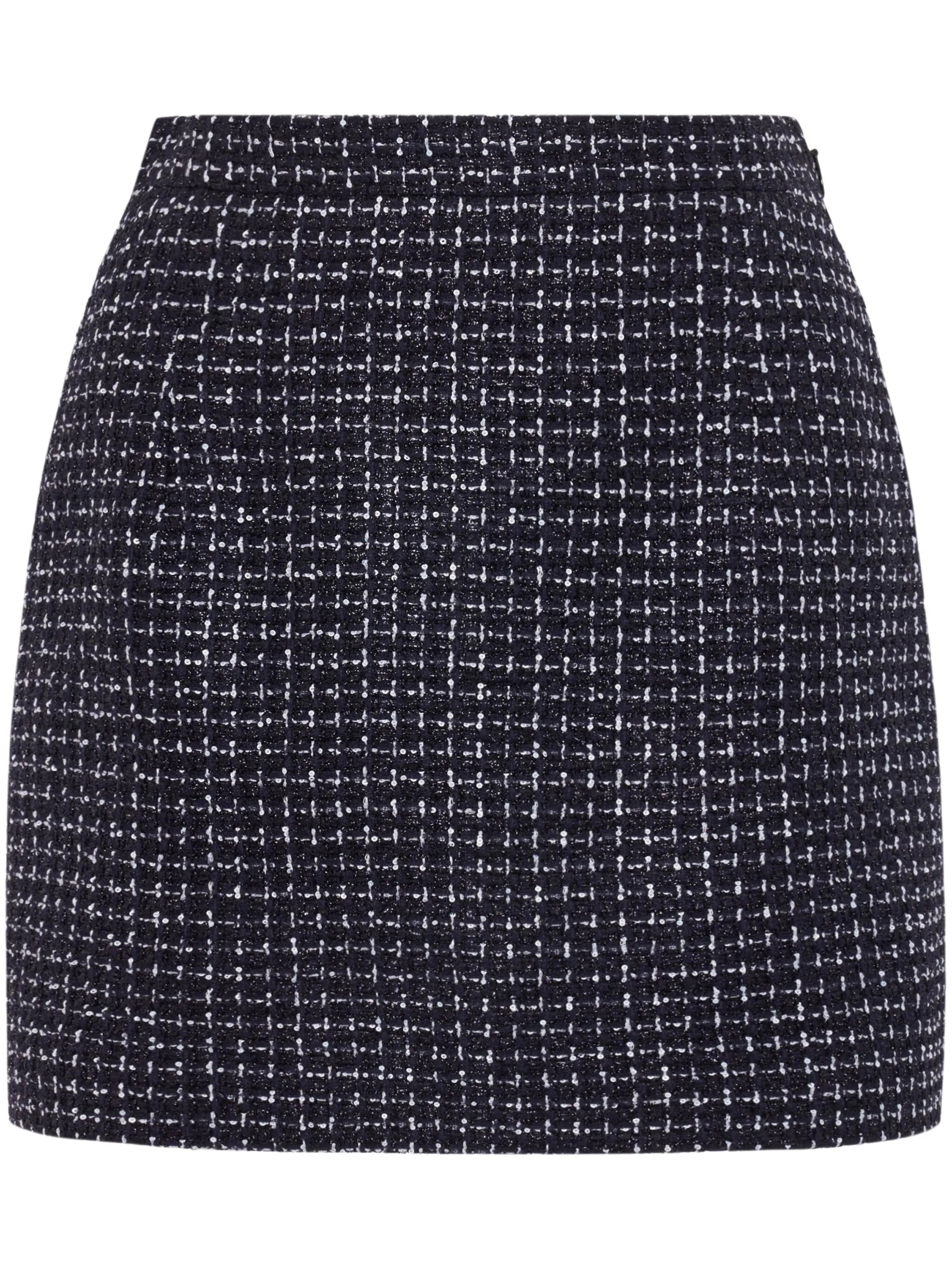 checked tweed mini skirt