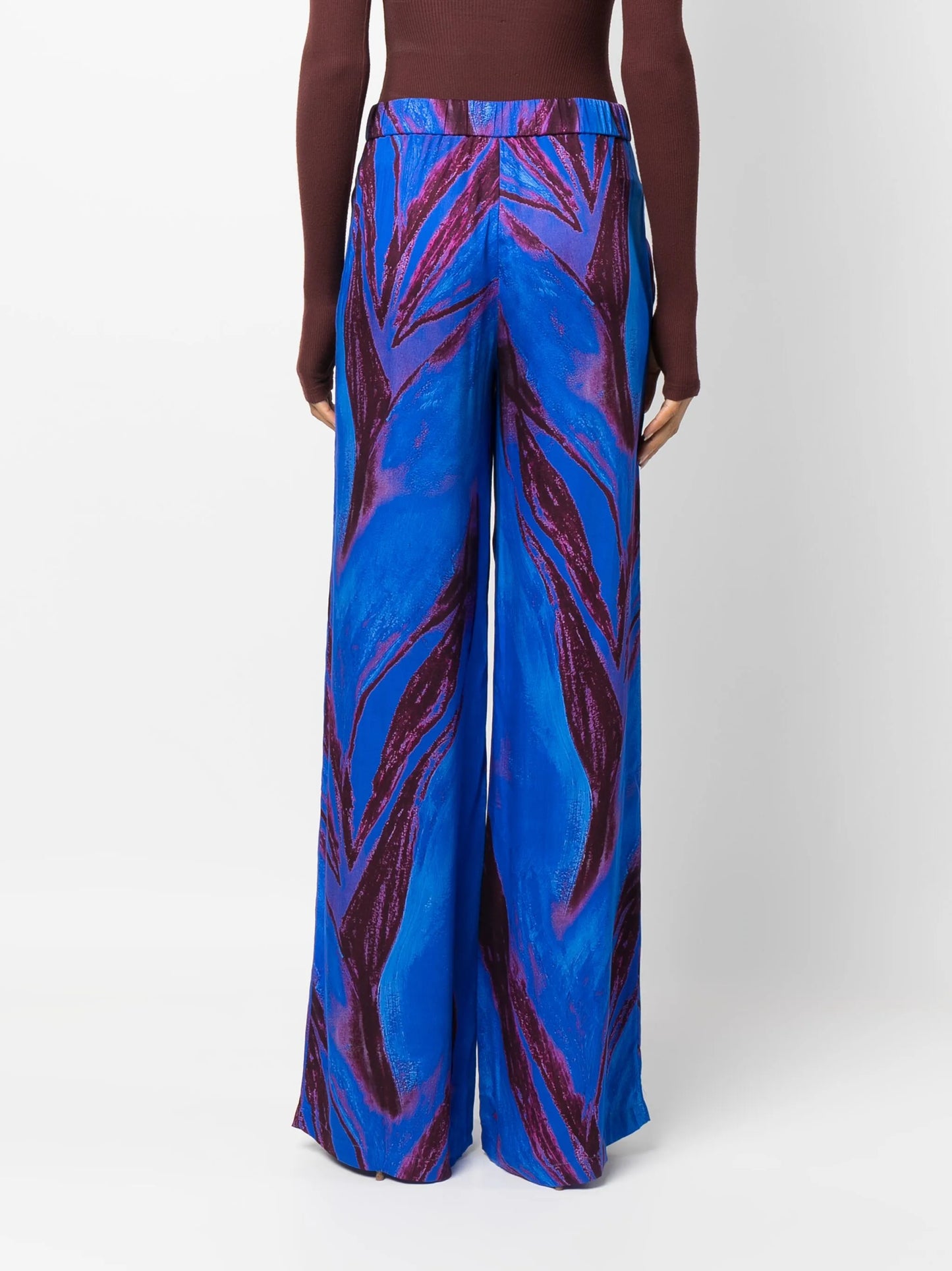 abstract-print wide-leg trousers