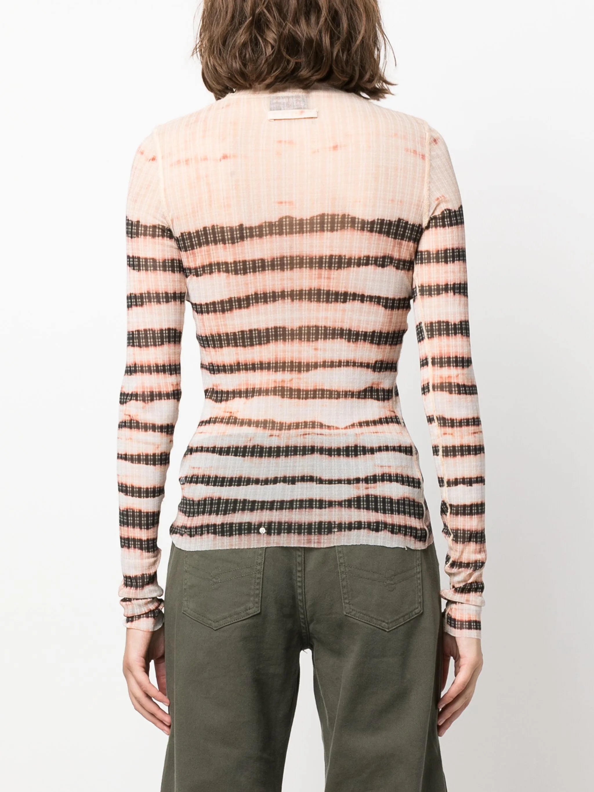 x KNWLS stripe-print high-neck top