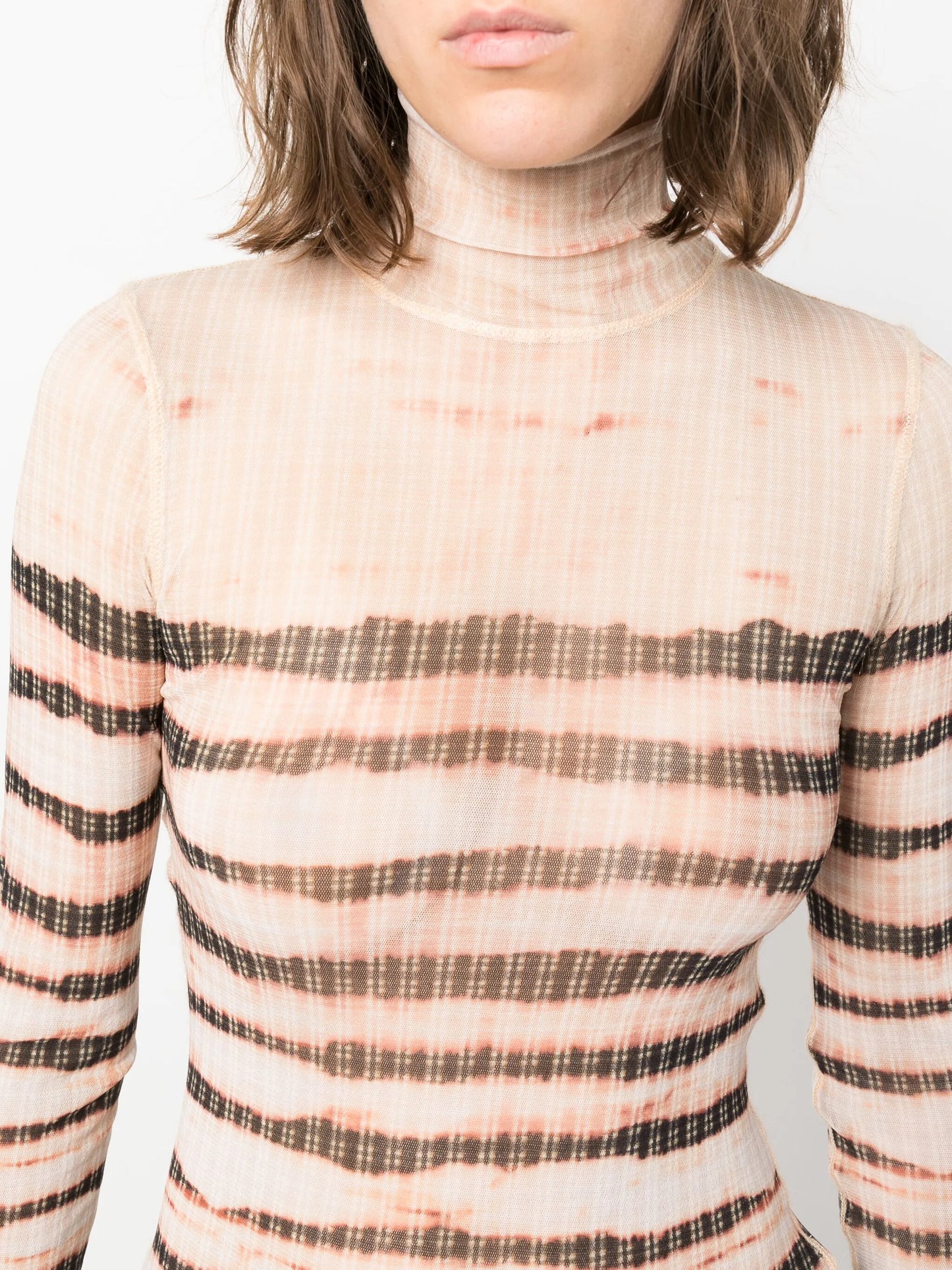 x KNWLS stripe-print high-neck top