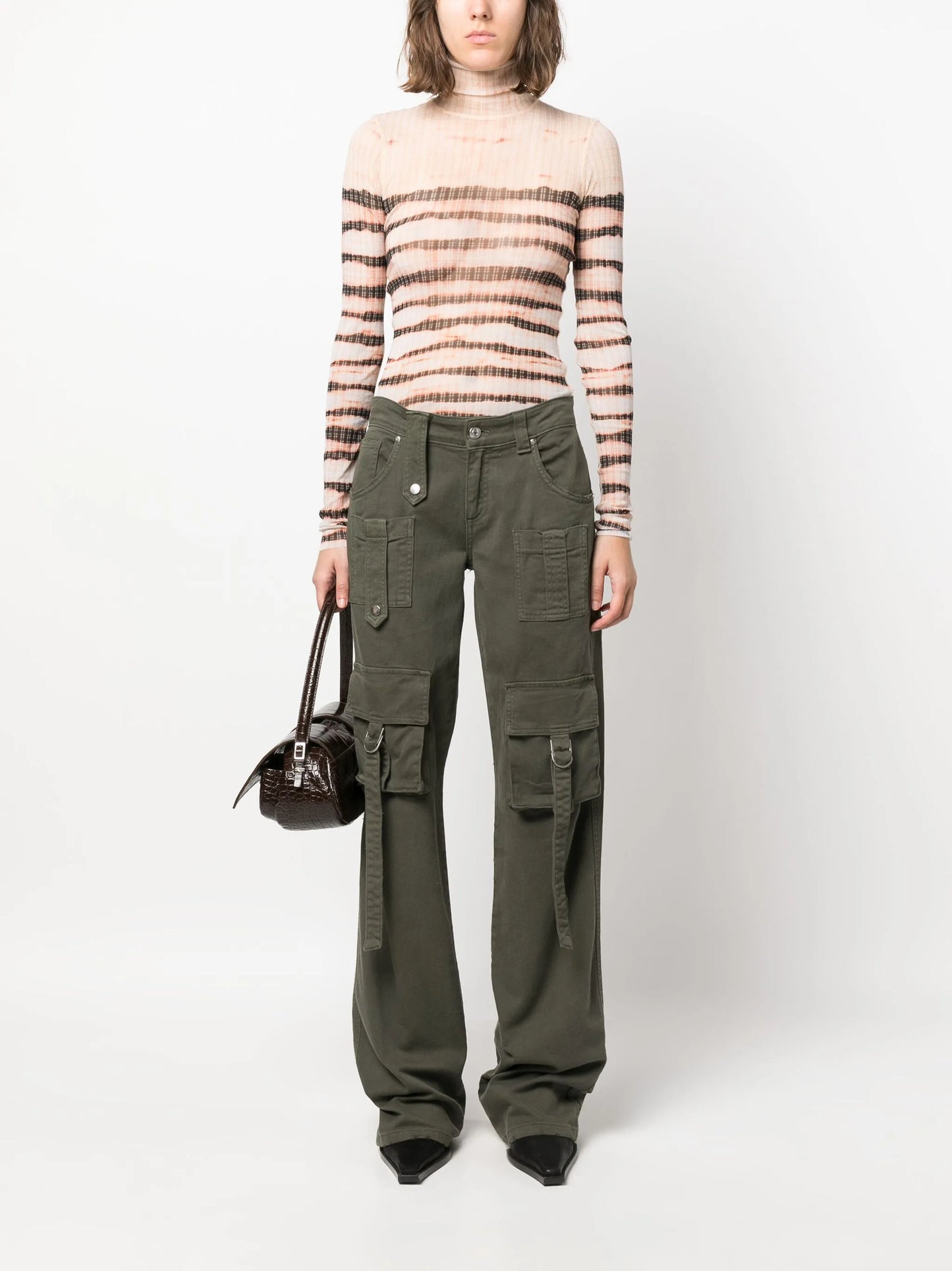 x KNWLS stripe-print high-neck top
