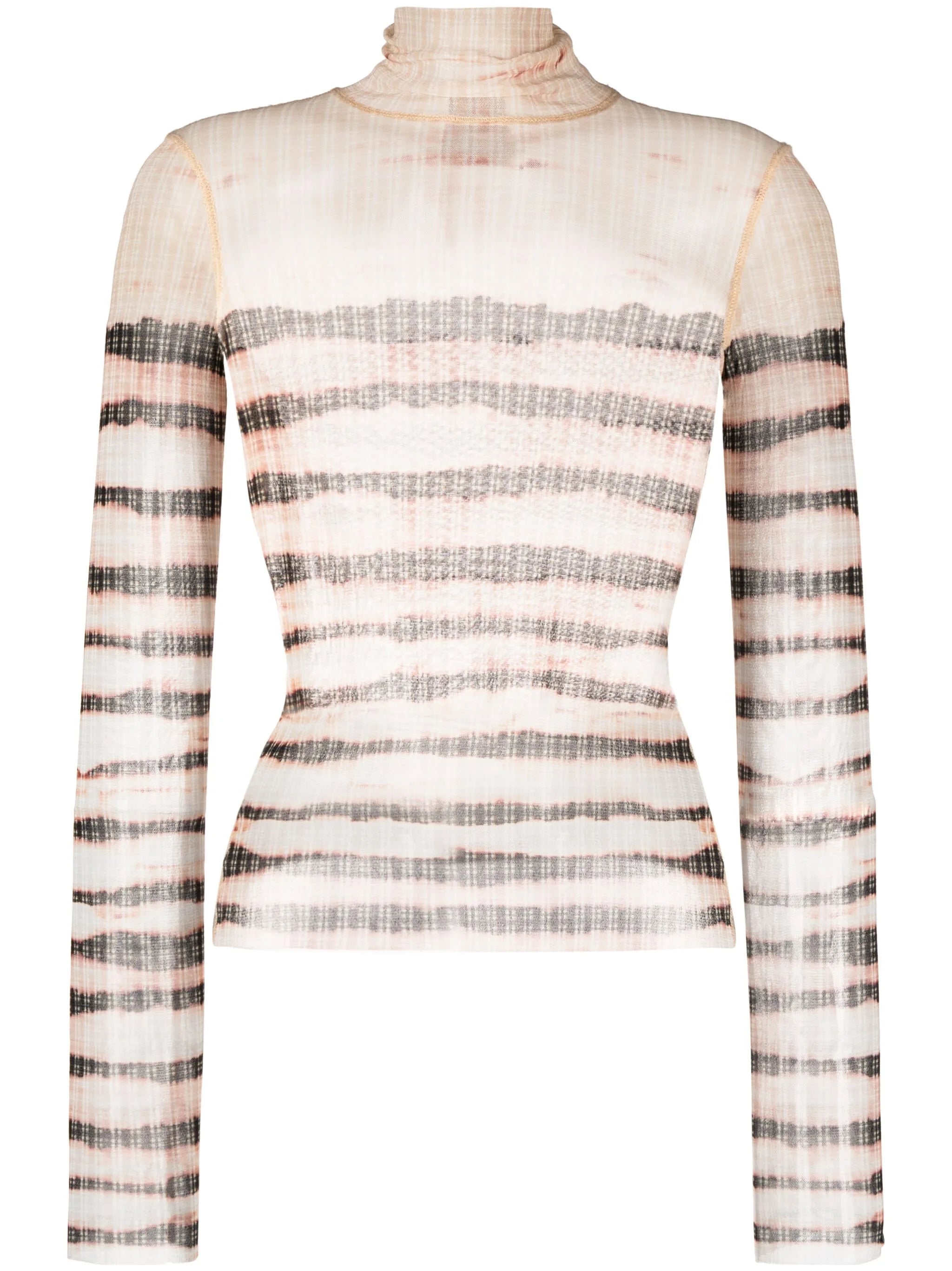 x KNWLS stripe-print high-neck top
