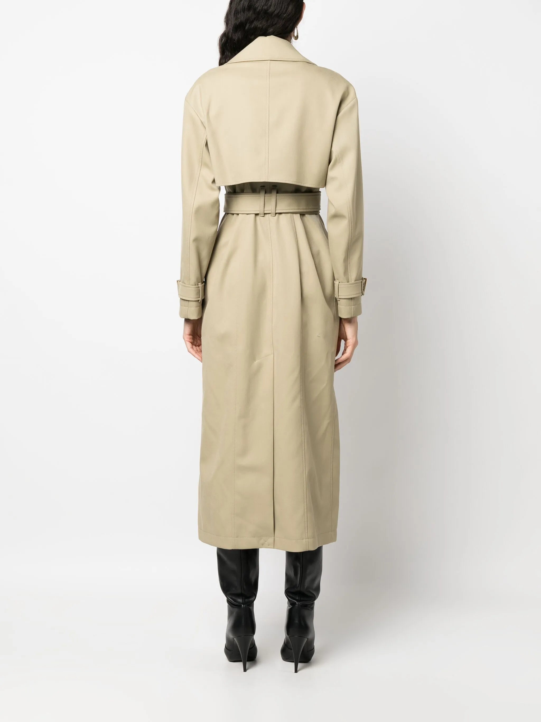 embellished gabardine trench coat