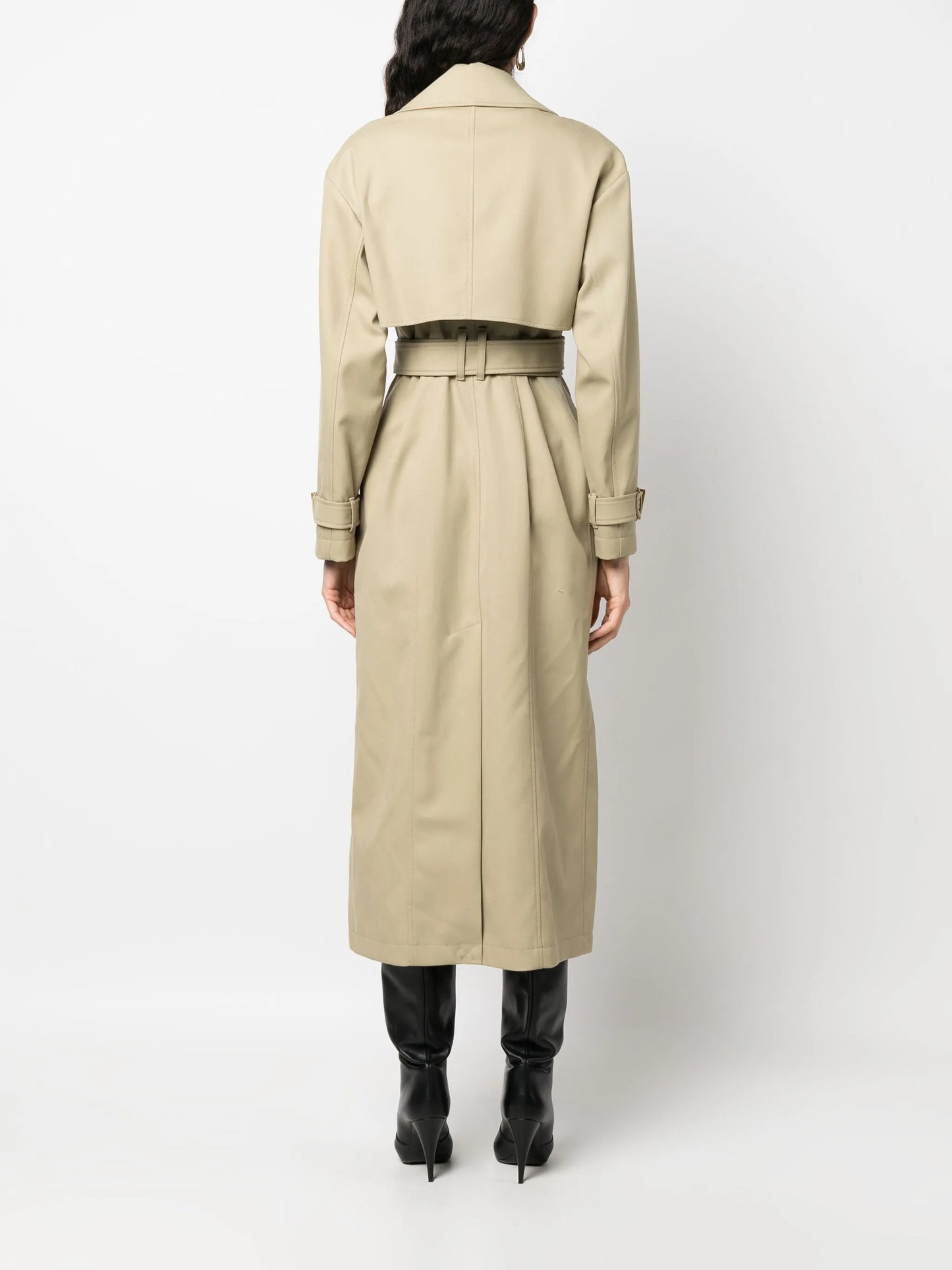 embellished gabardine trench coat