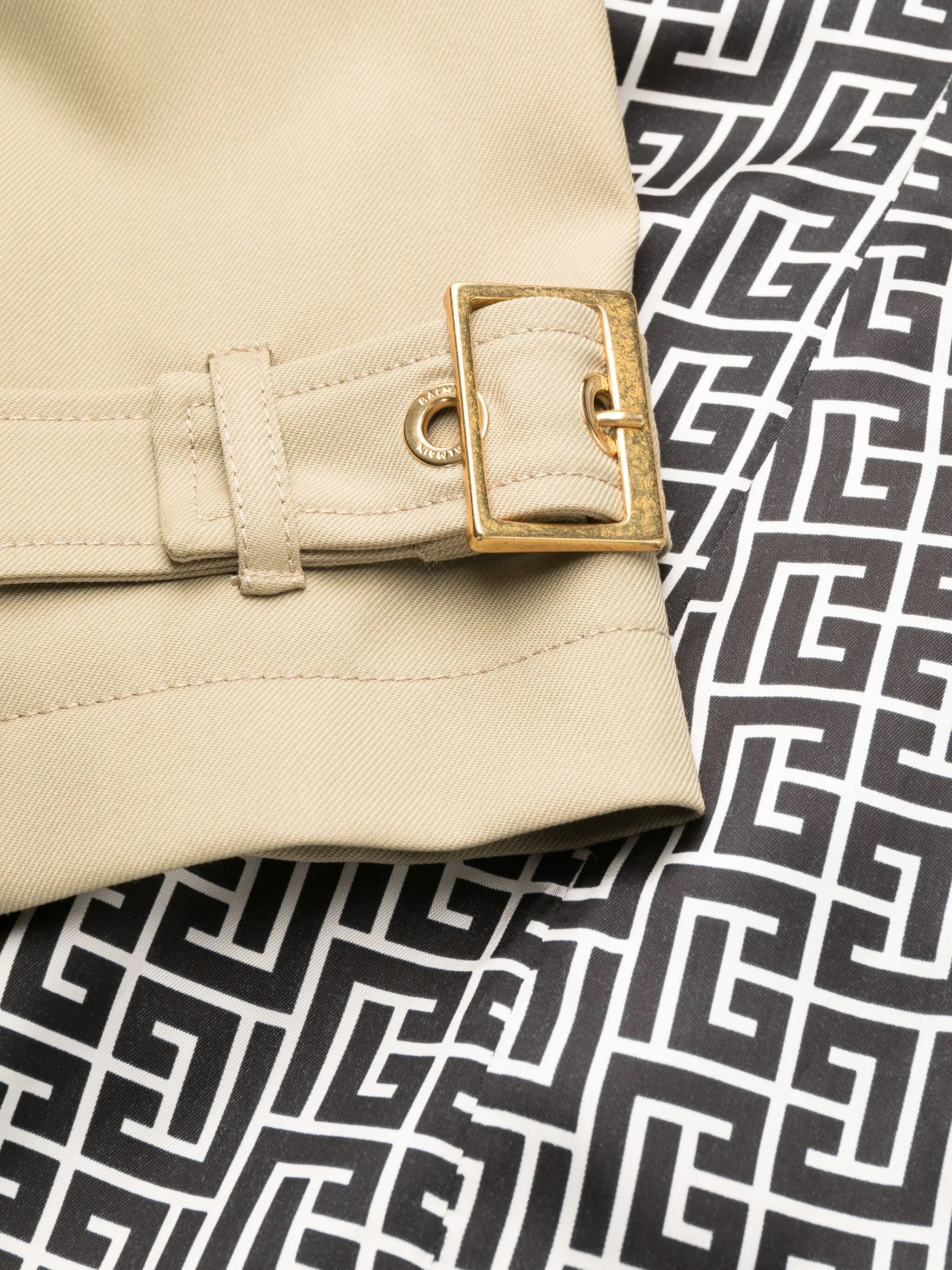 embellished gabardine trench coat