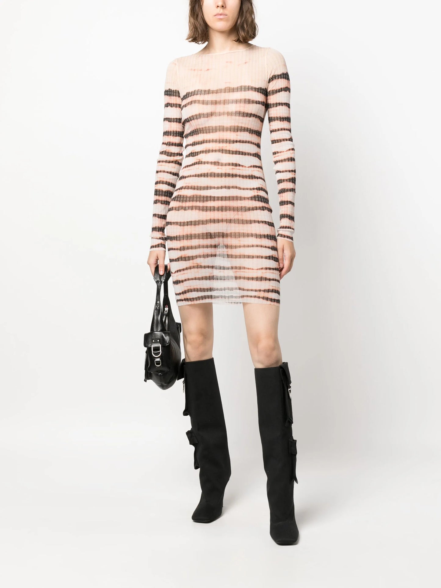 x KNWLS stripe-print crew-neck dress