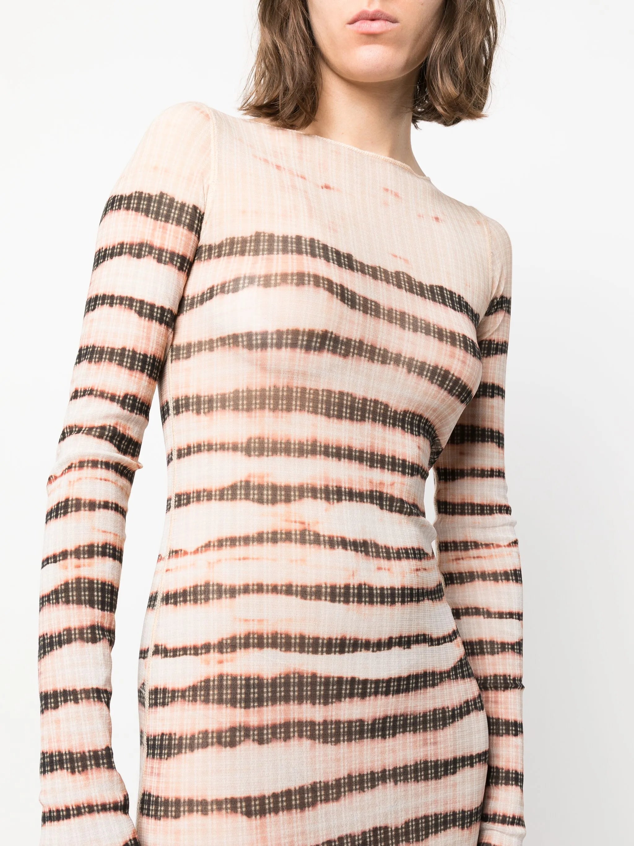 x KNWLS stripe-print crew-neck dress