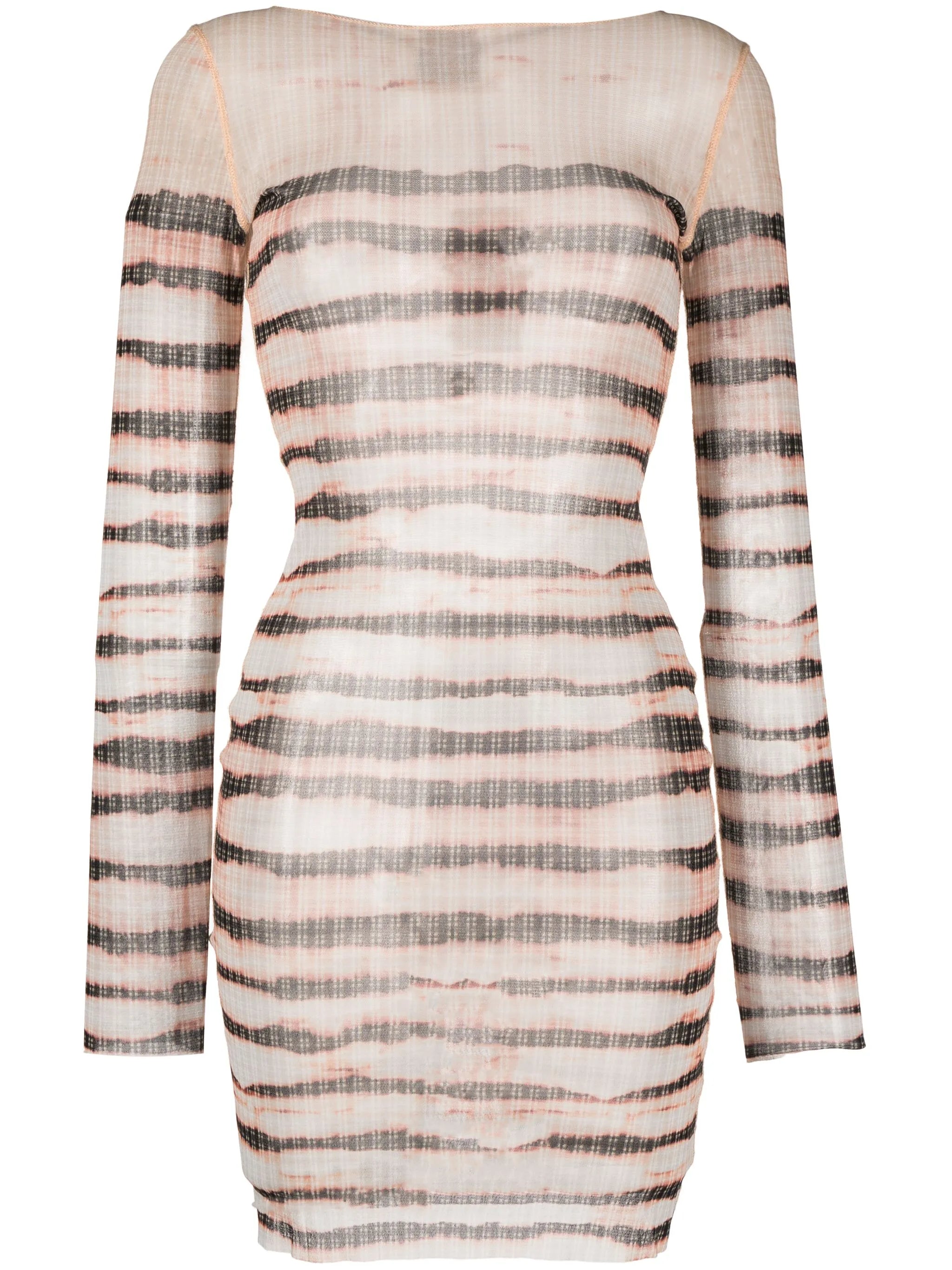 x KNWLS stripe-print crew-neck dress