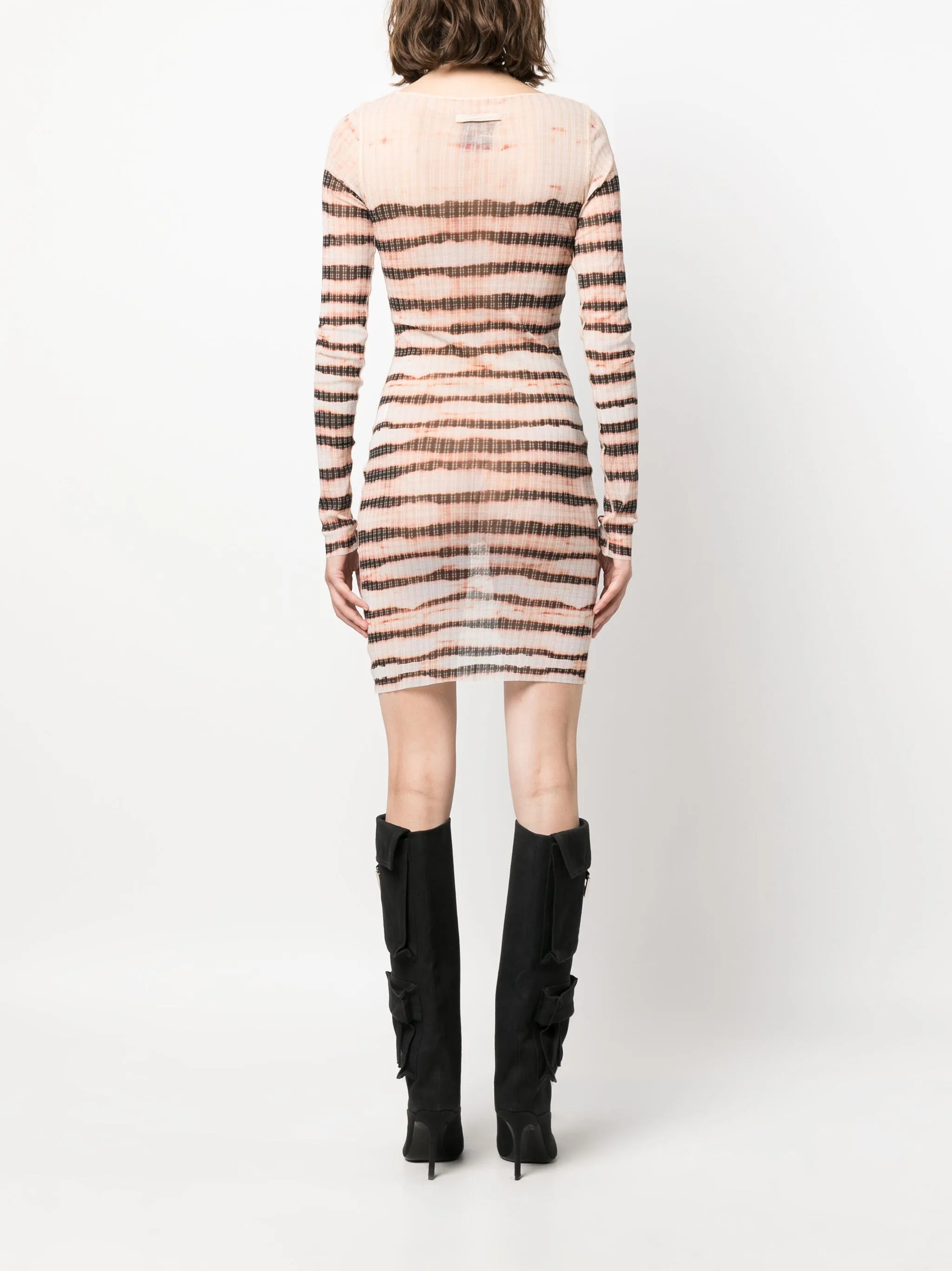 x KNWLS stripe-print crew-neck dress
