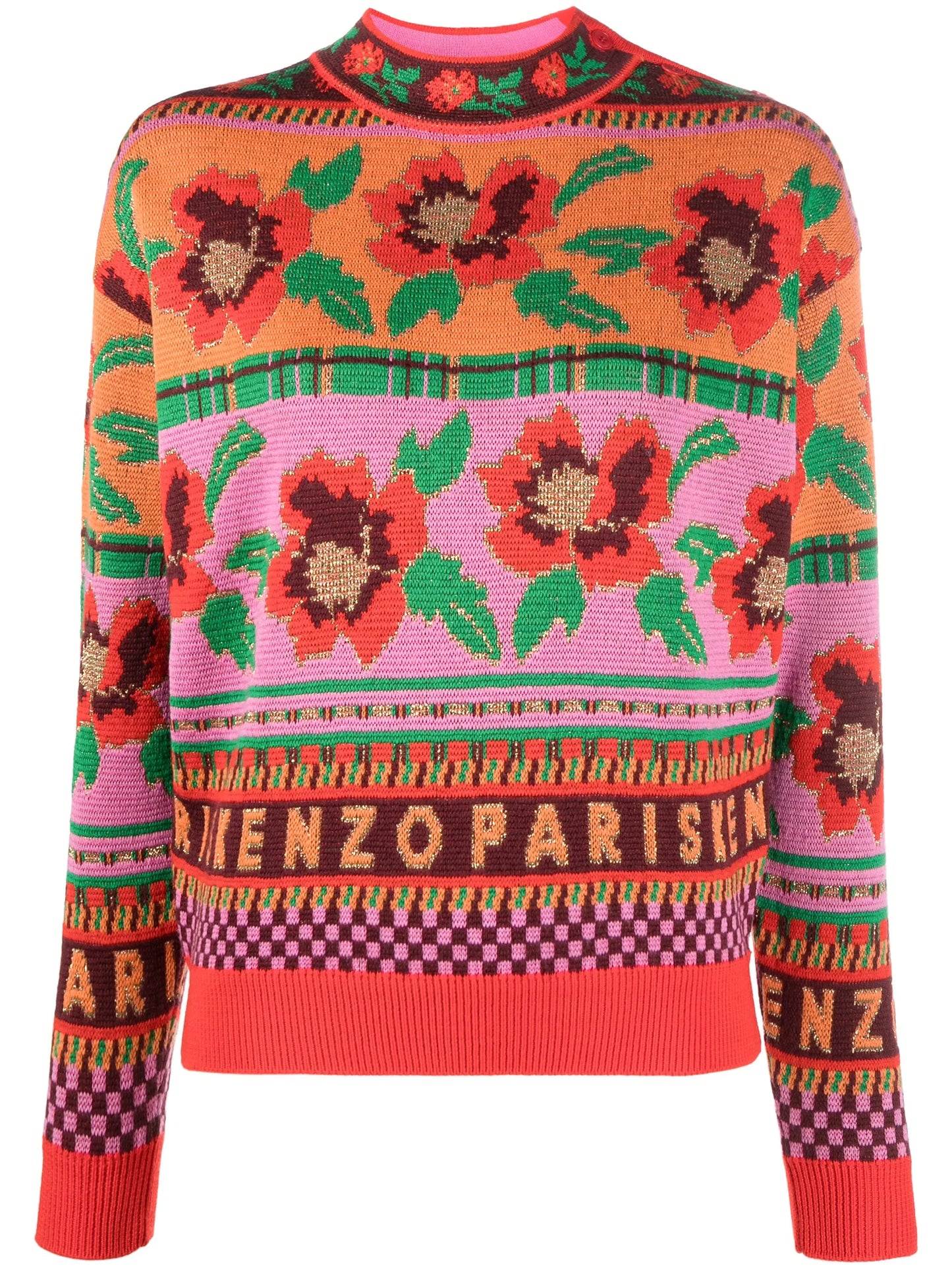 intarsia-knit wool-blend jumper
