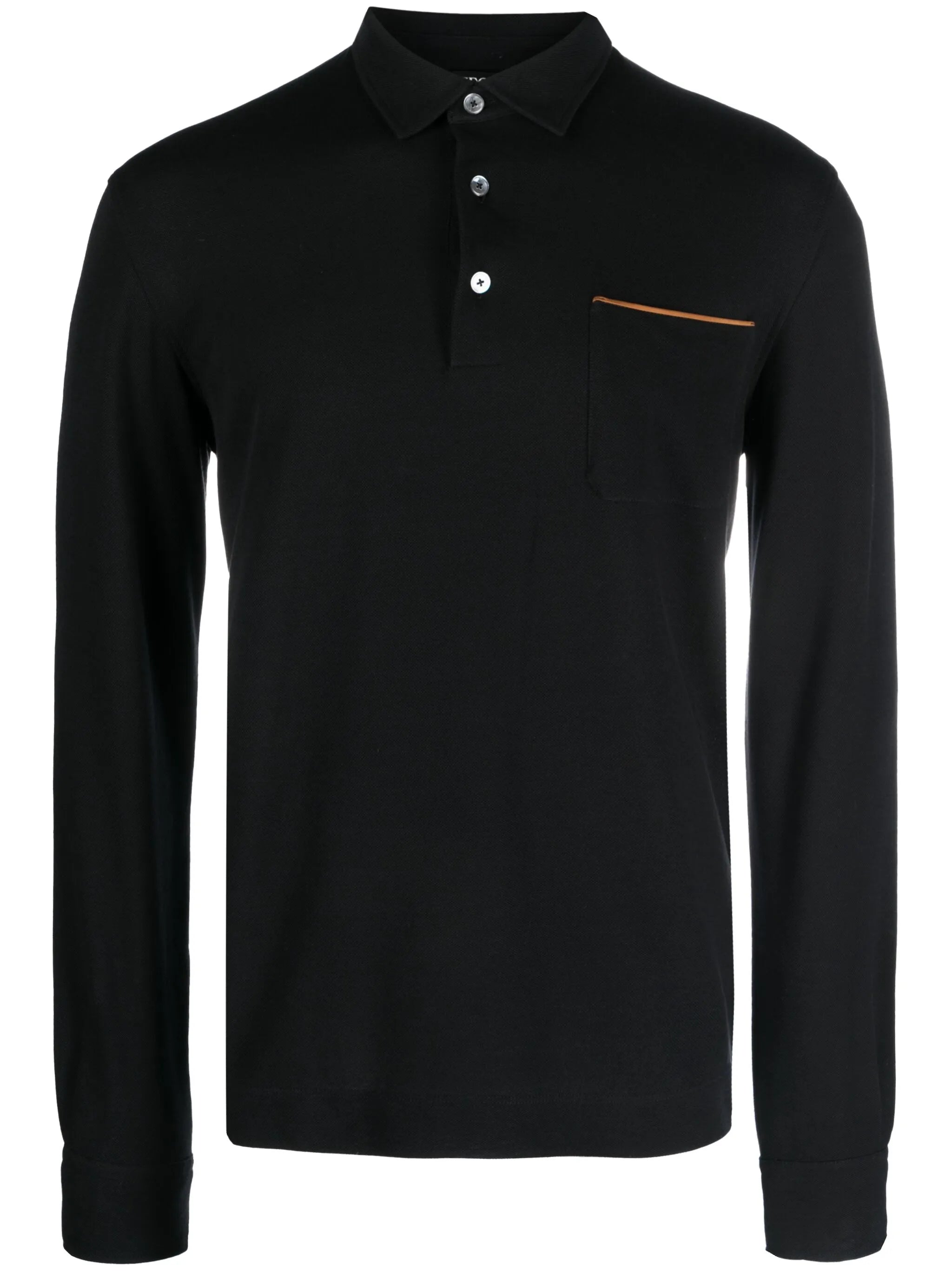 long-sleeve cotton polo shirt