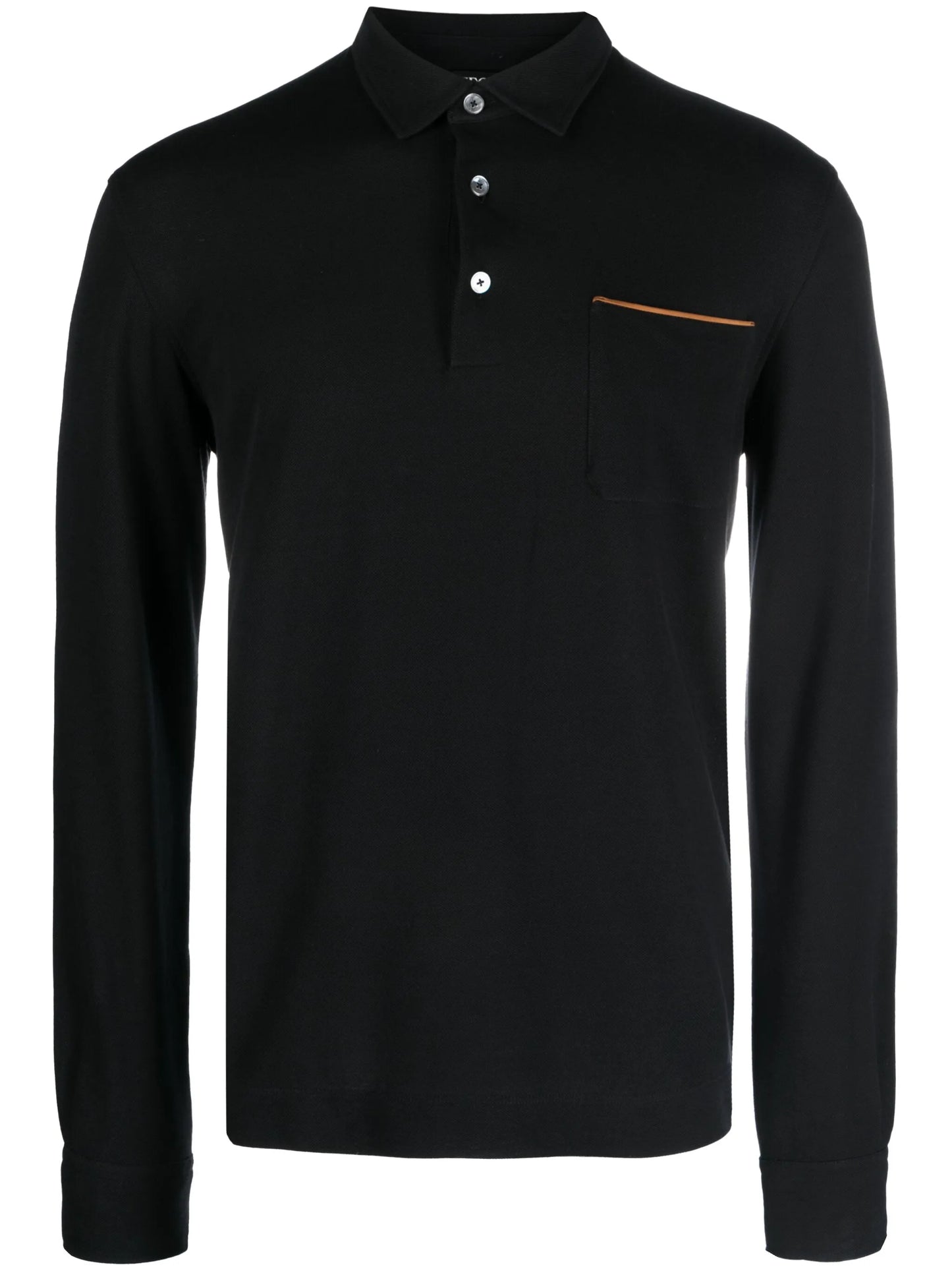 long-sleeve cotton polo shirt