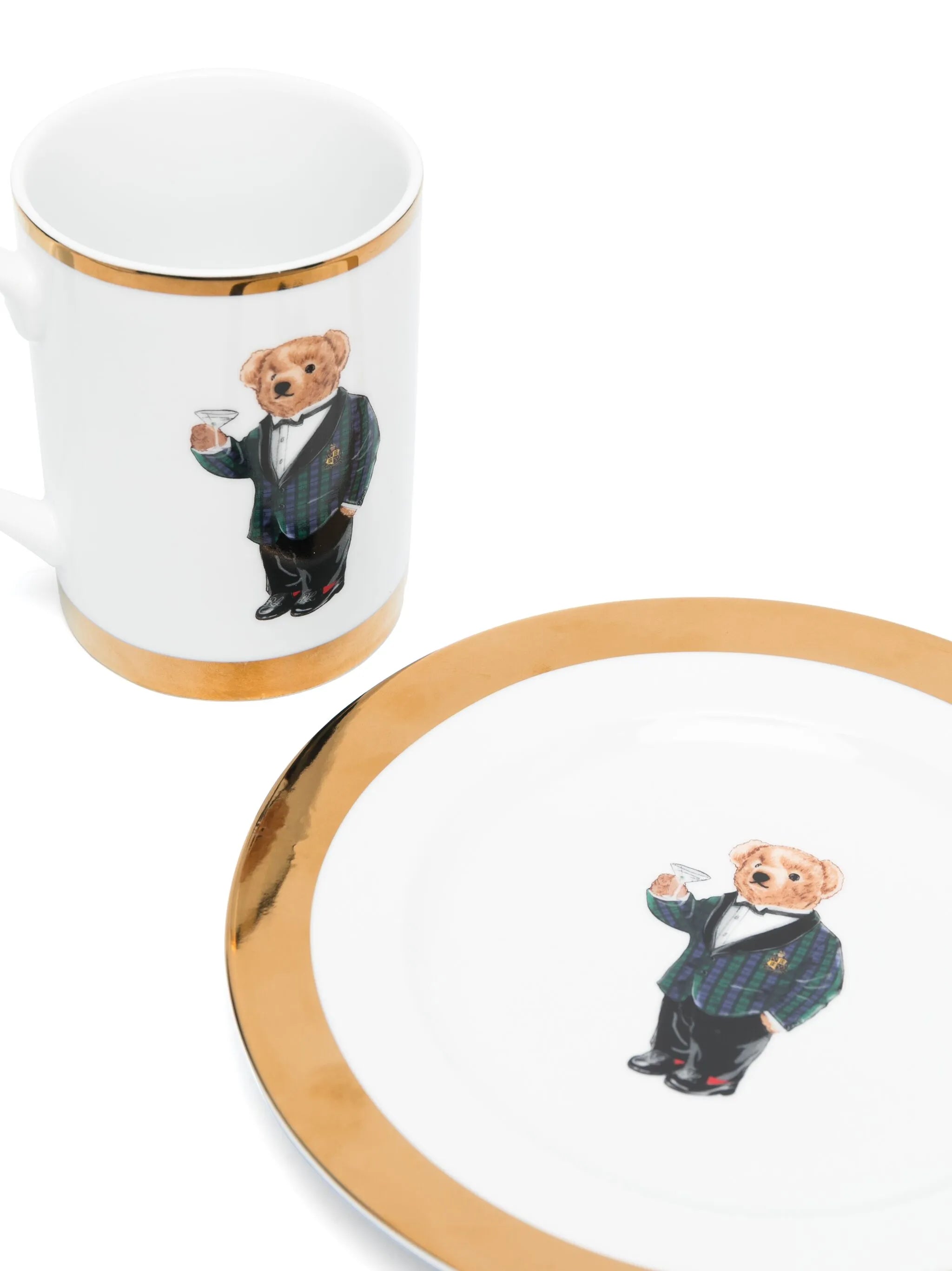 Thompson Polo Bear plate & mug gift set (set of four)