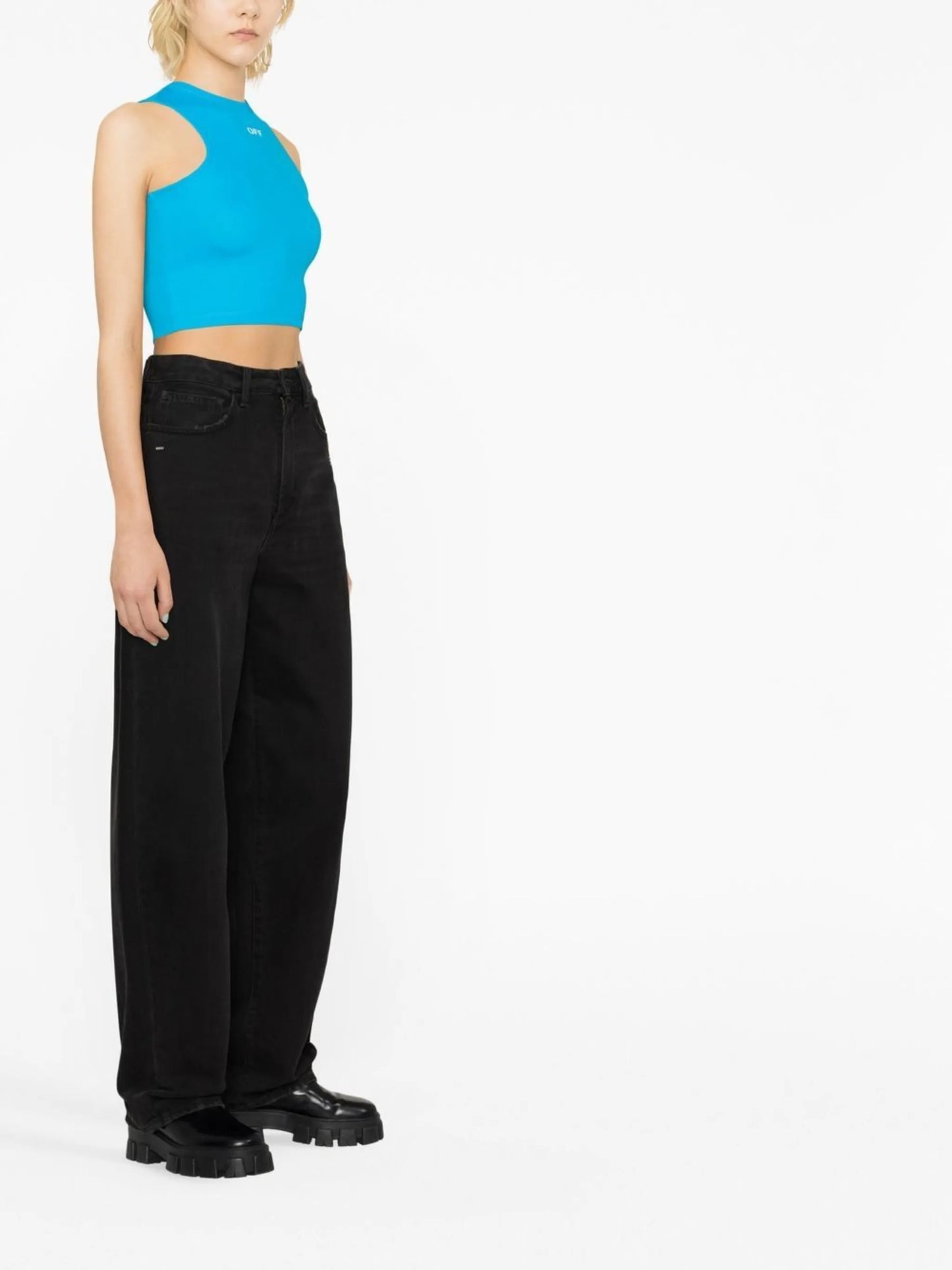 Rowing logo-print crop top