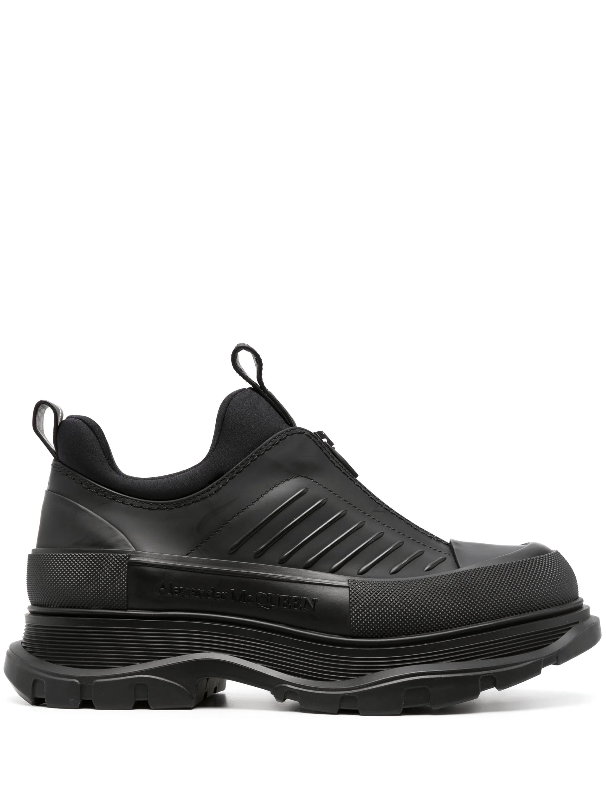 zip-up leathers sneakers