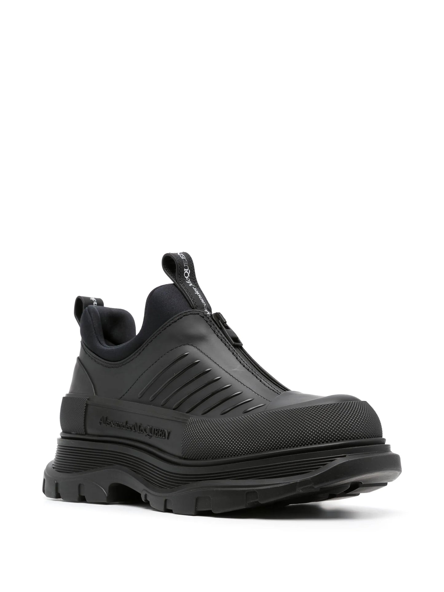 zip-up leathers sneakers