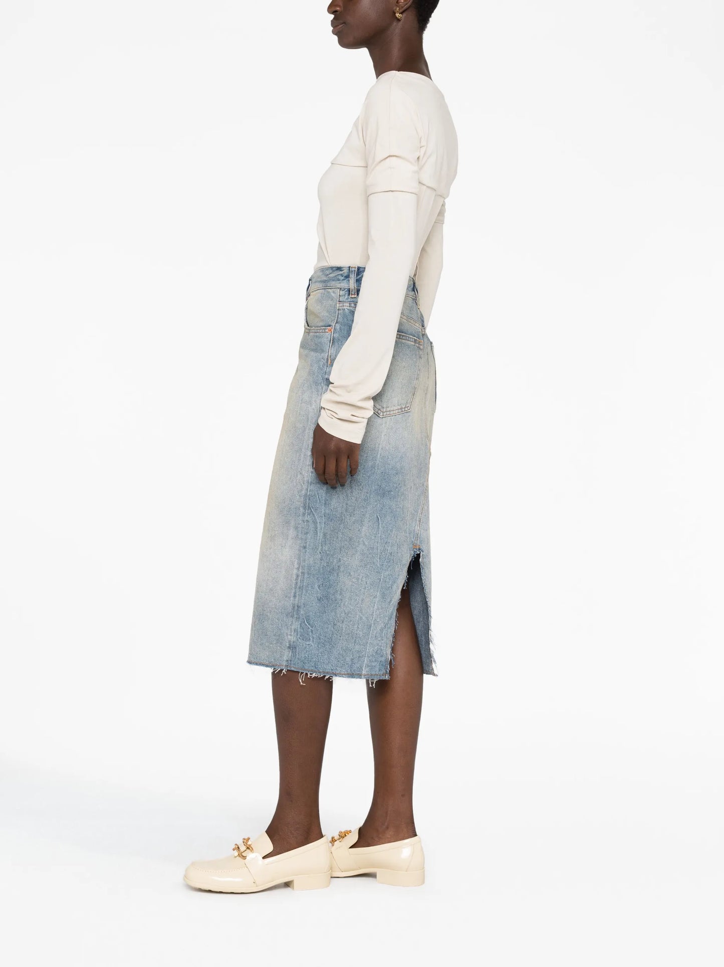 draped pima cotton-blend top