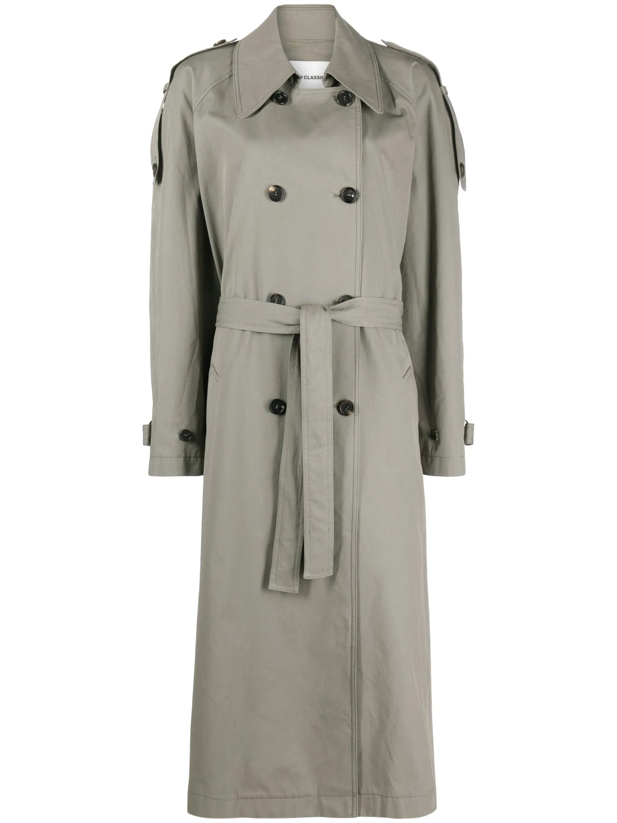 cotton-blend canvas trench coat
