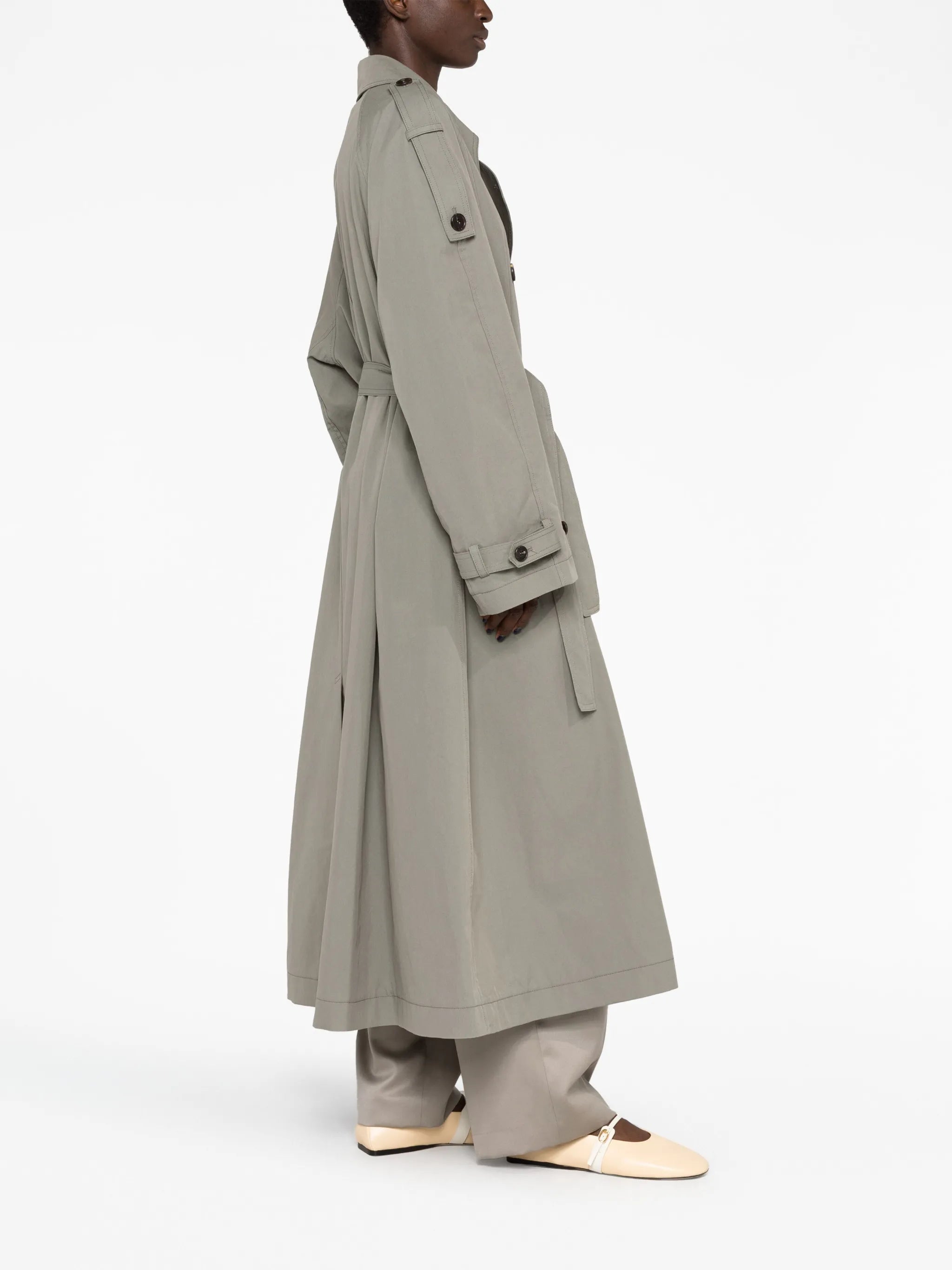 cotton-blend canvas trench coat