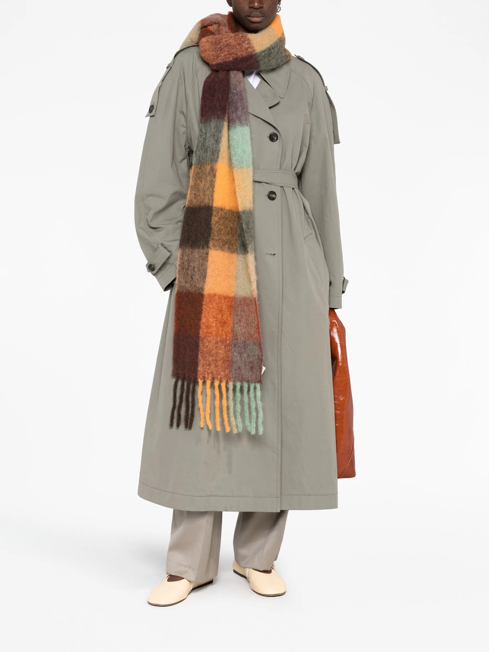 cotton-blend canvas trench coat
