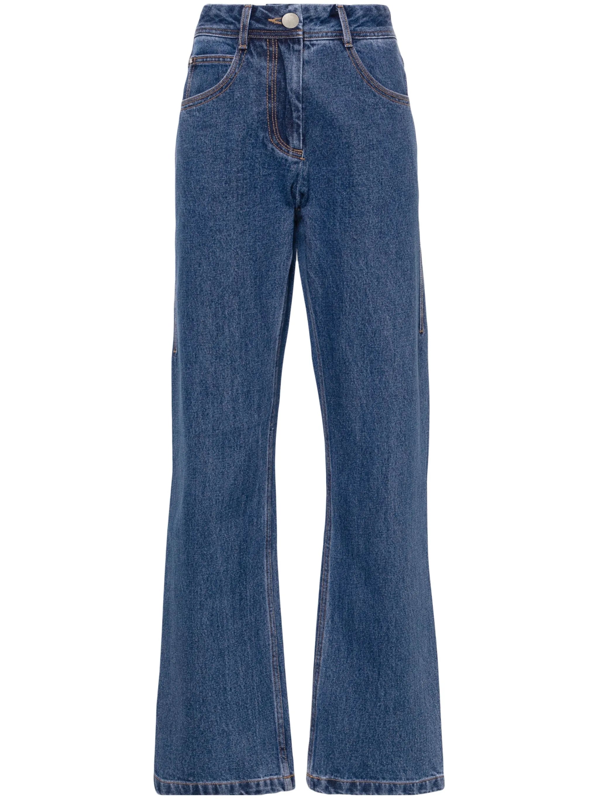 mid-rise straight jeans