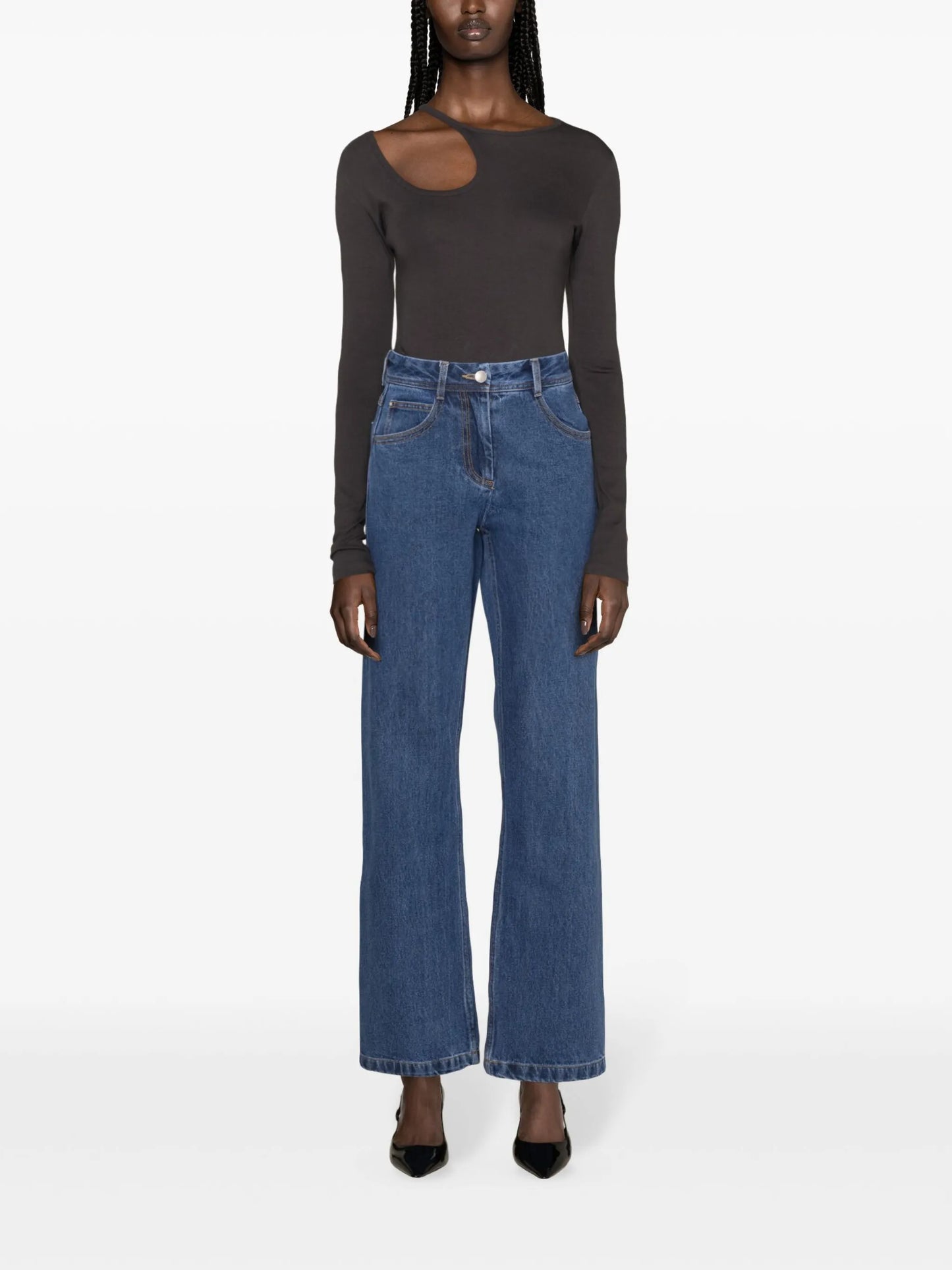 mid-rise straight jeans