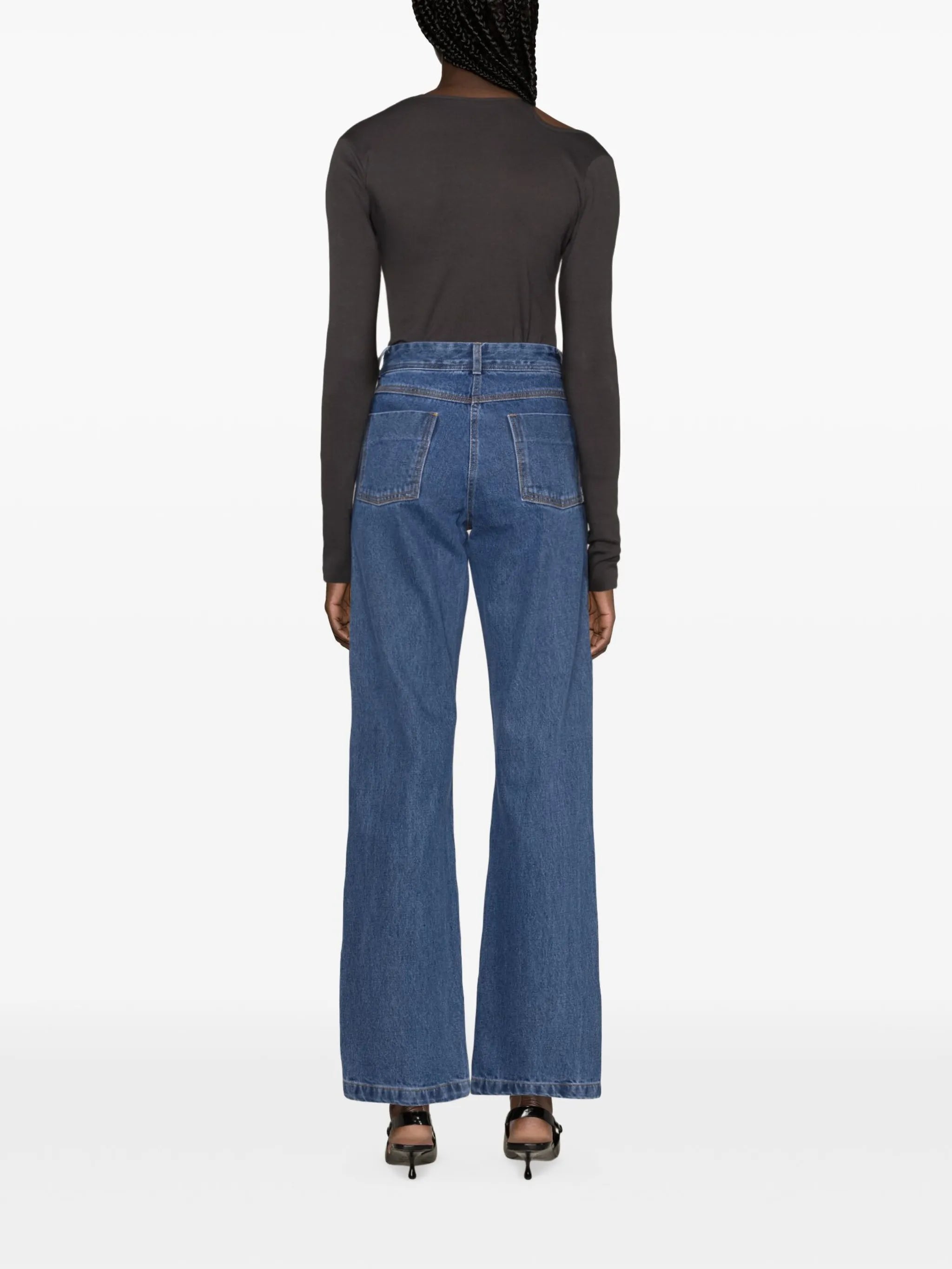 mid-rise straight jeans