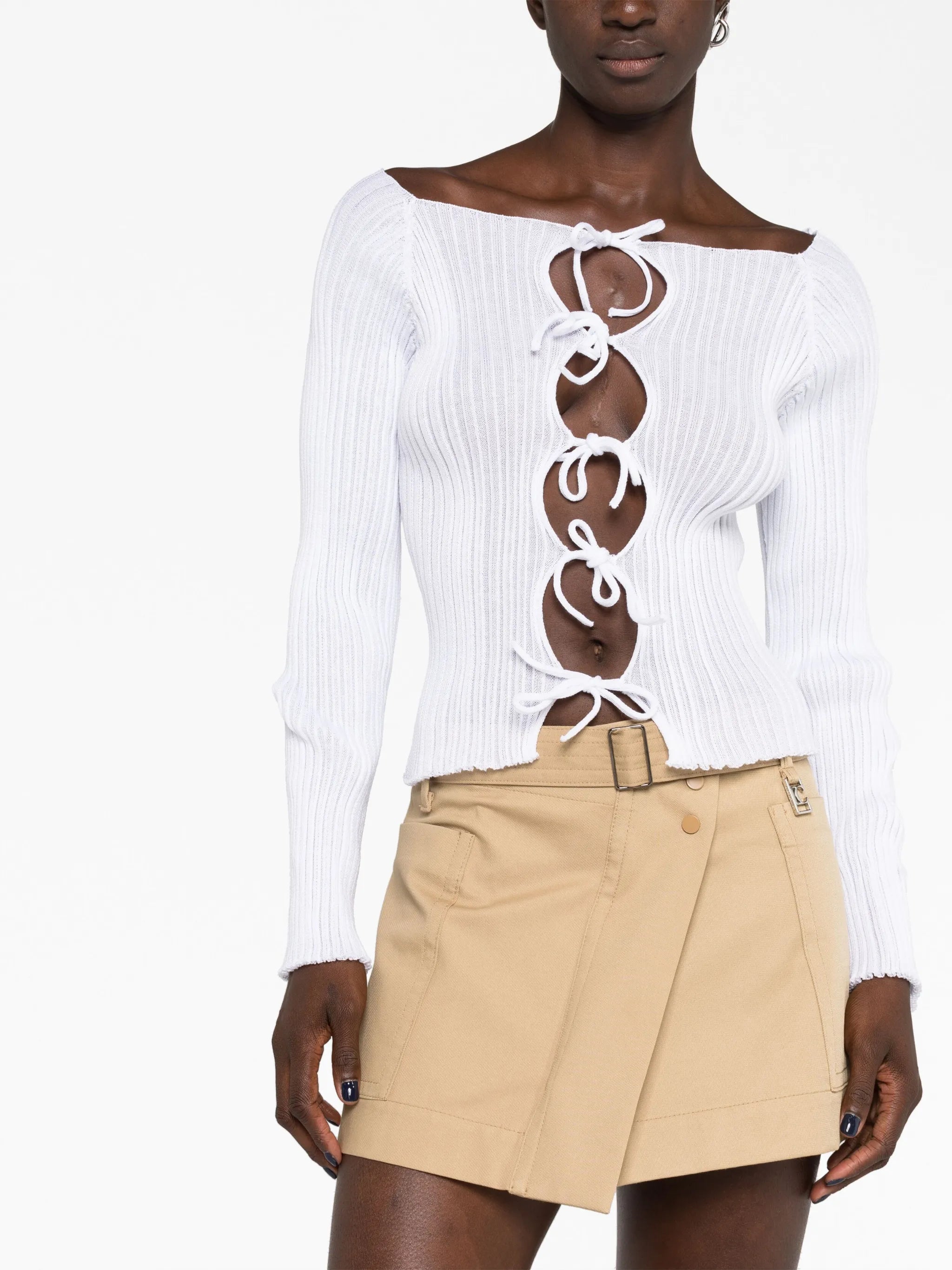 asymmetric canvas wrap skirt