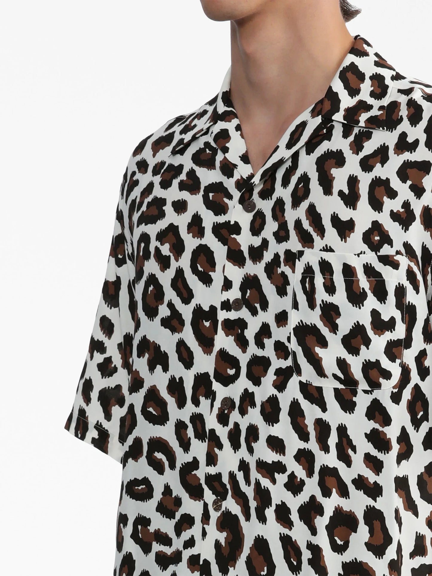 animal-print short-sleeve shirt