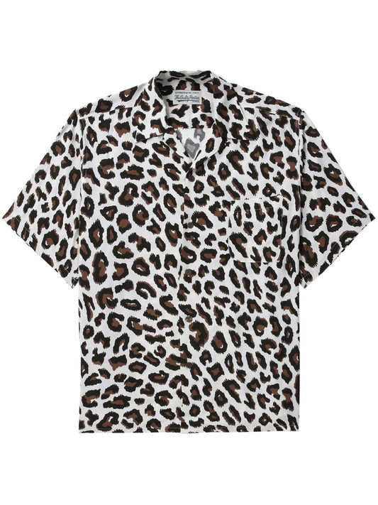 animal-print short-sleeve shirt